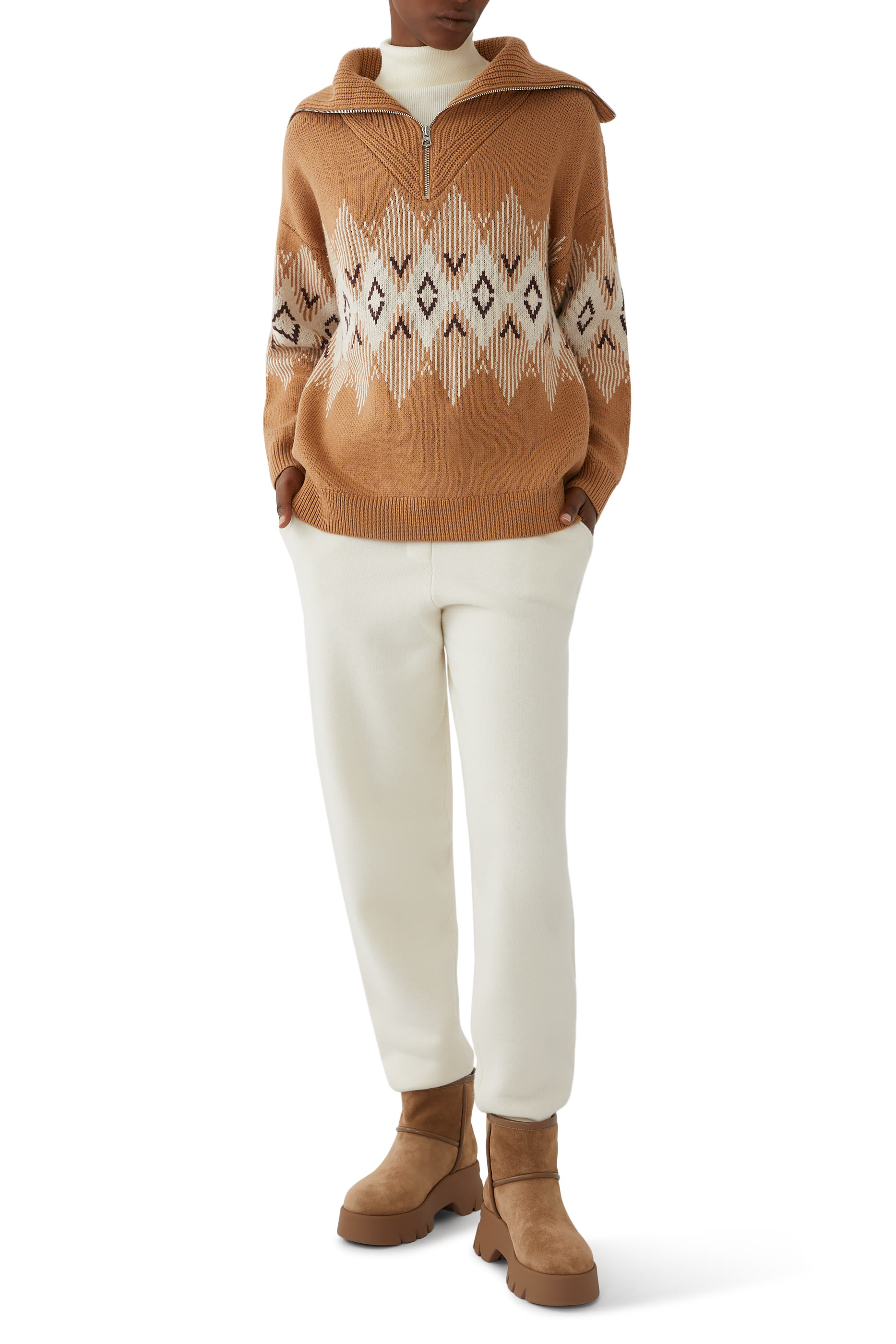 Heidi Jacquard Half-Zip Sweater