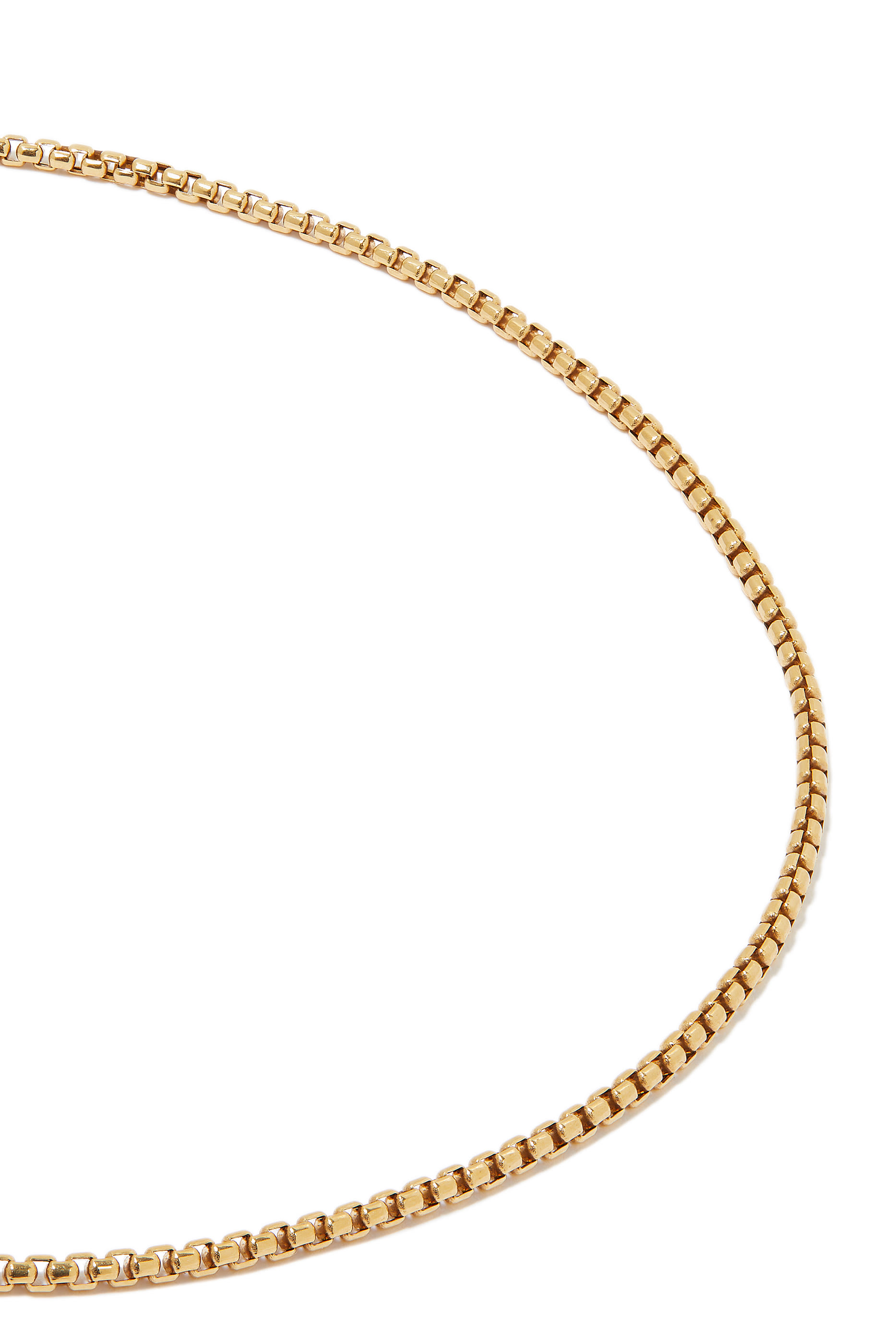16in Small Box Chain Necklace, 18k Yellow Gold