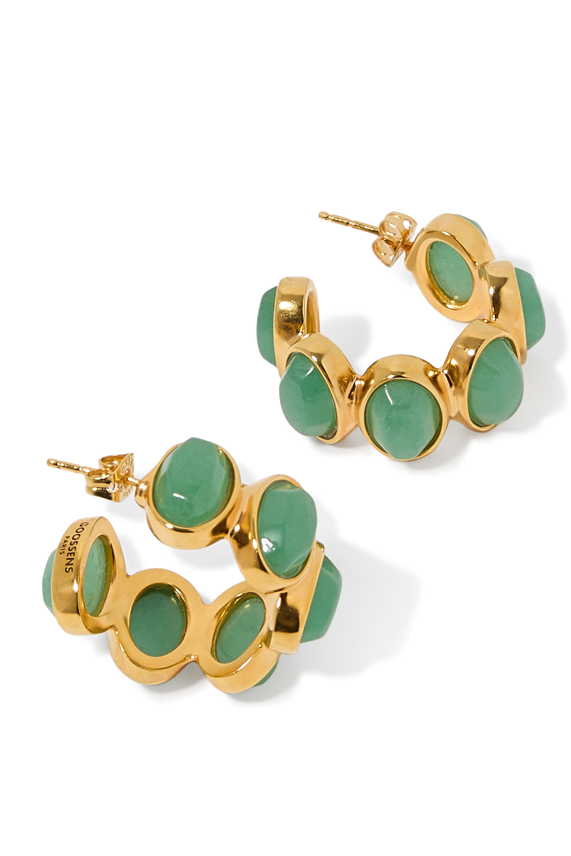 Bosphore Earrings, 24k Gold Plated Brass & Aventurine