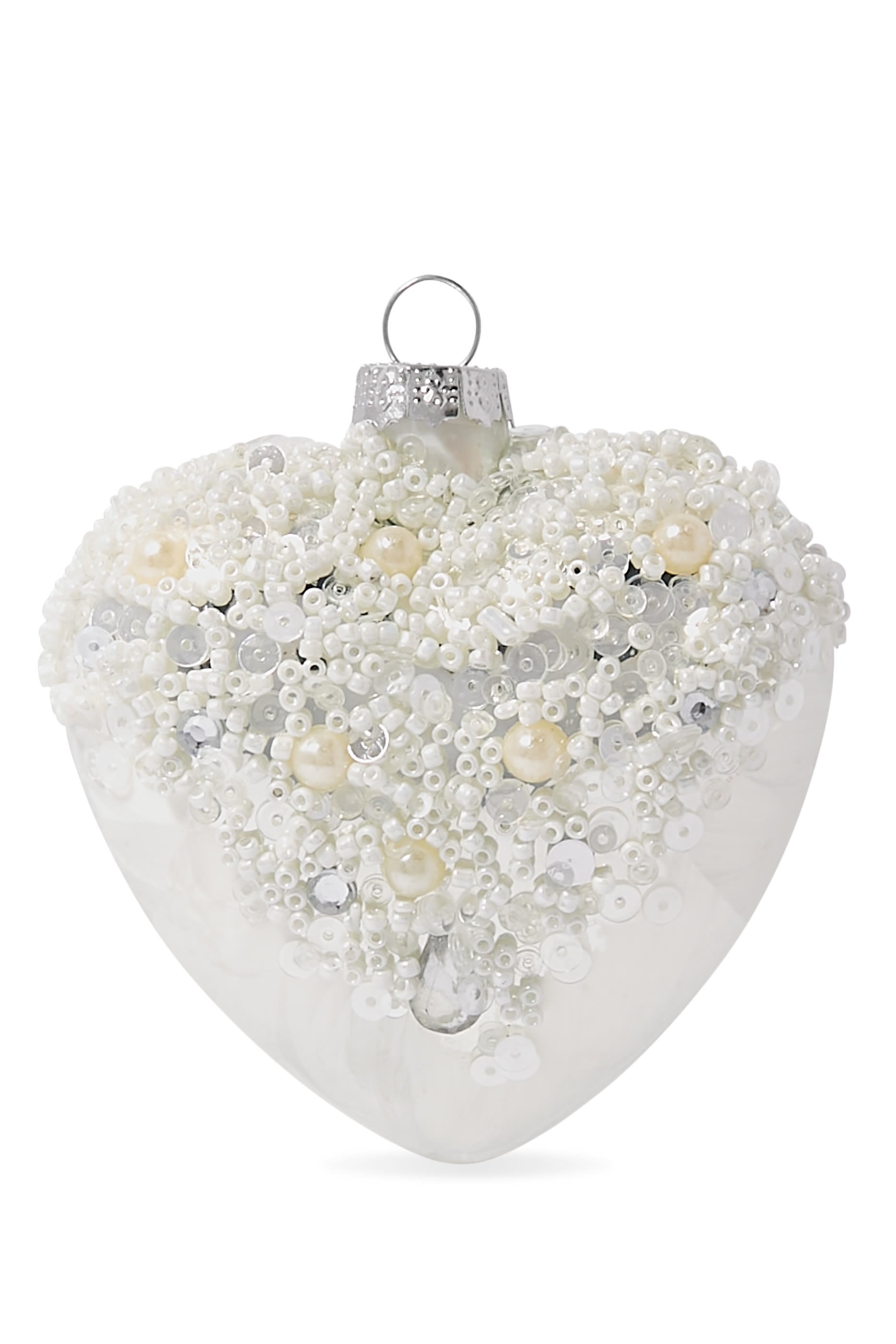 Ornament Glass Heart Frosted