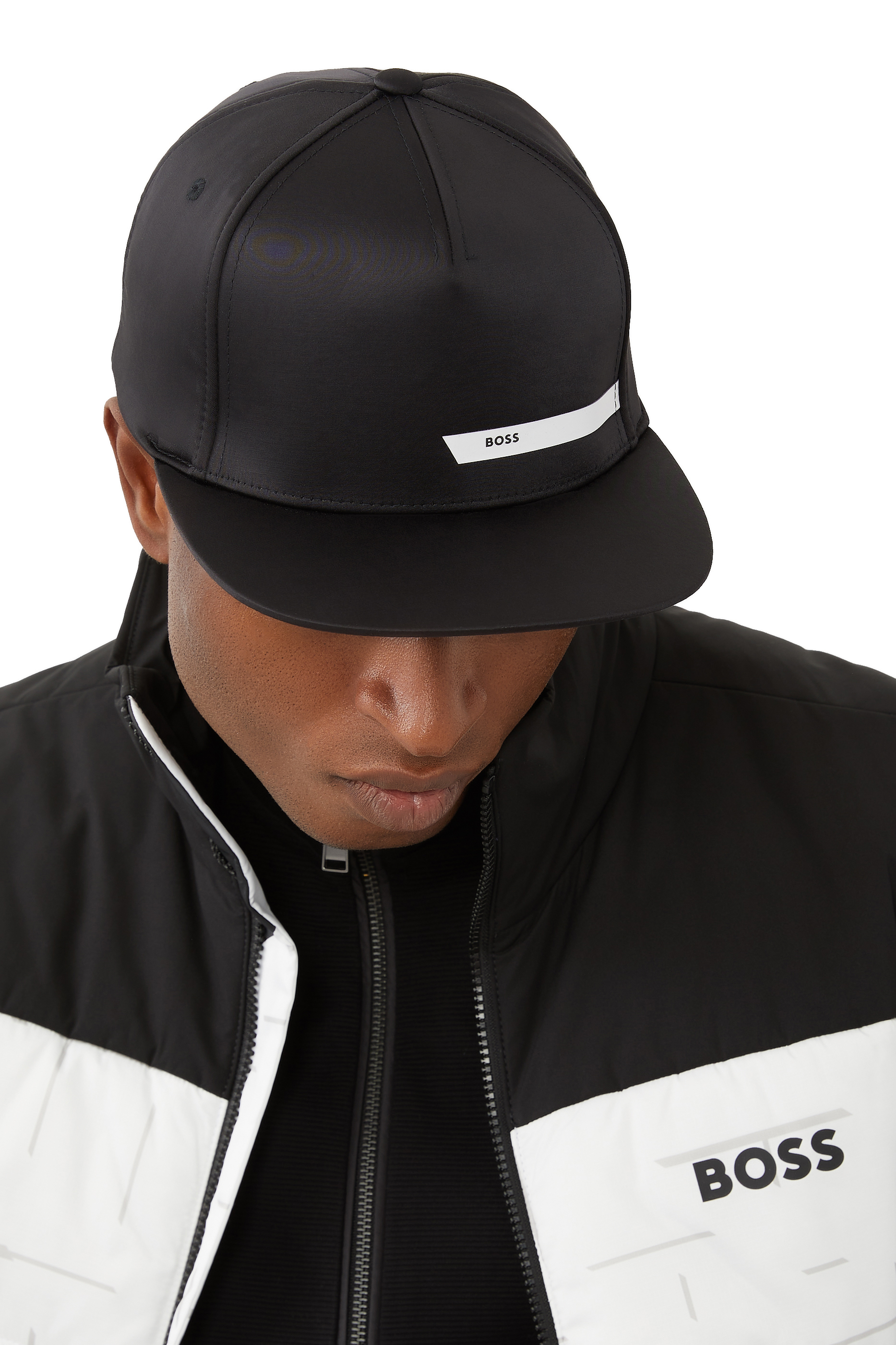 Satin Cap With Logo Stripe