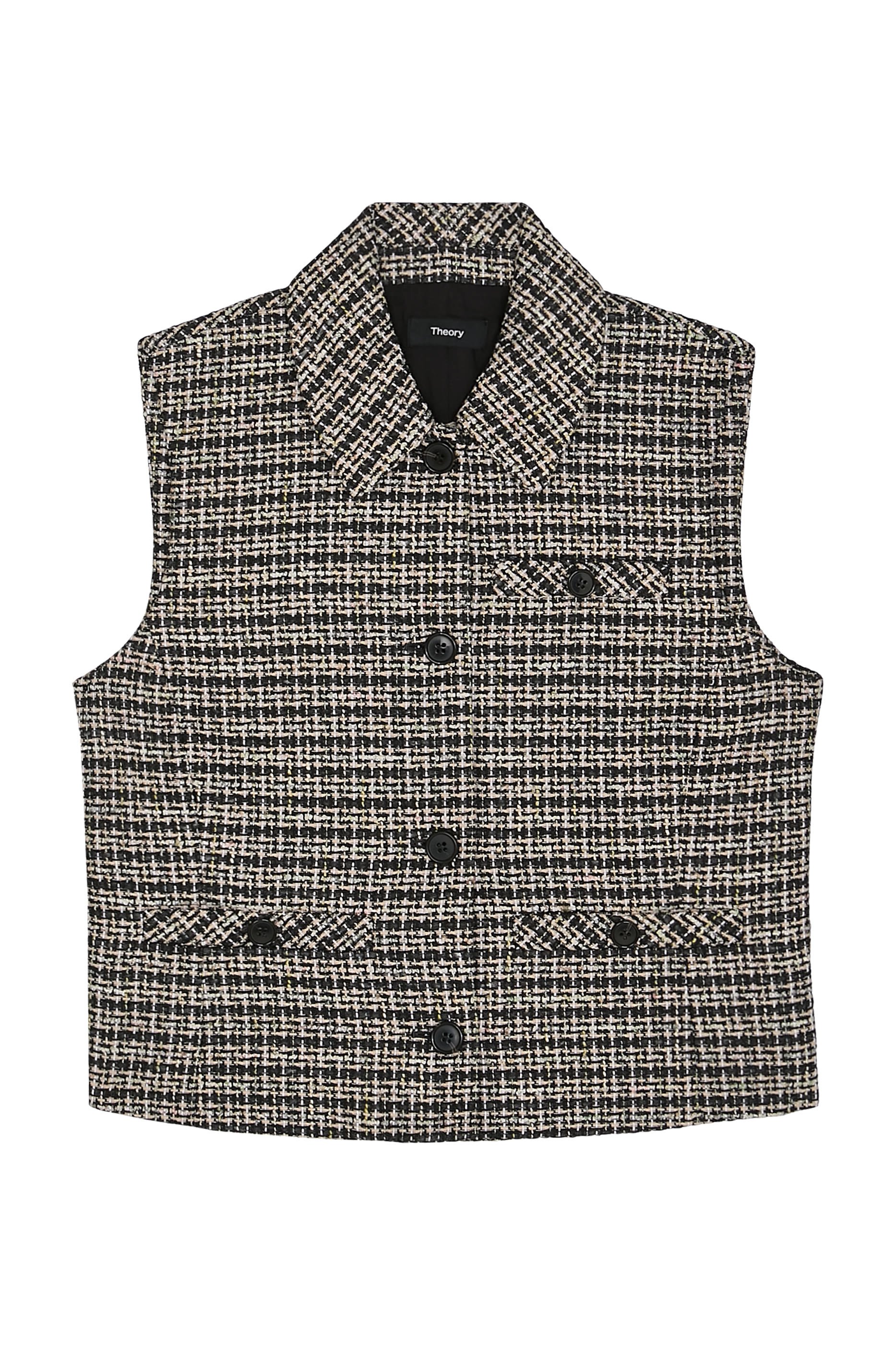 Collared Vest in Stripe Tweed