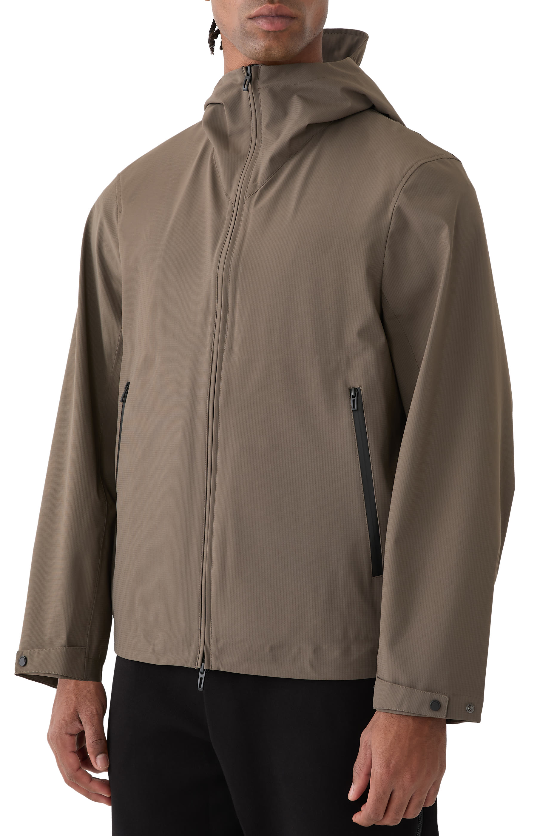 Travel Essentials Water-Repellent Nylon Hooded Blouson