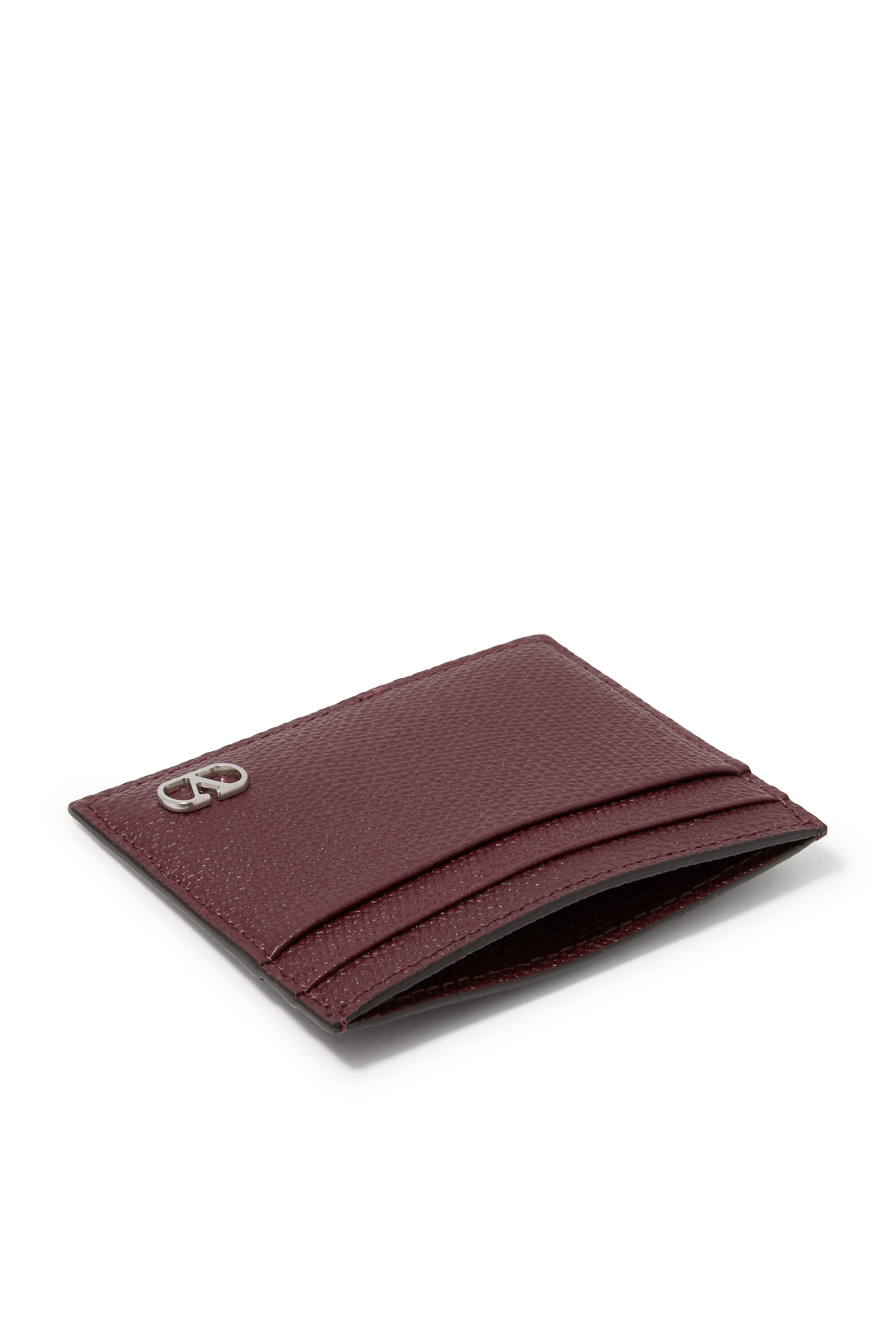 VLogo Signature Grainy Leather Cardholder
