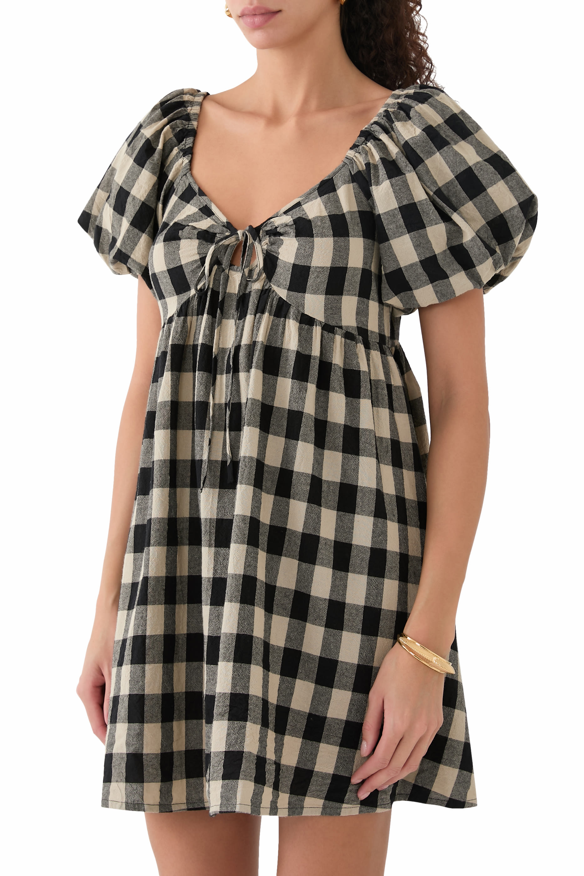 Joanna Gingham Mini Dress