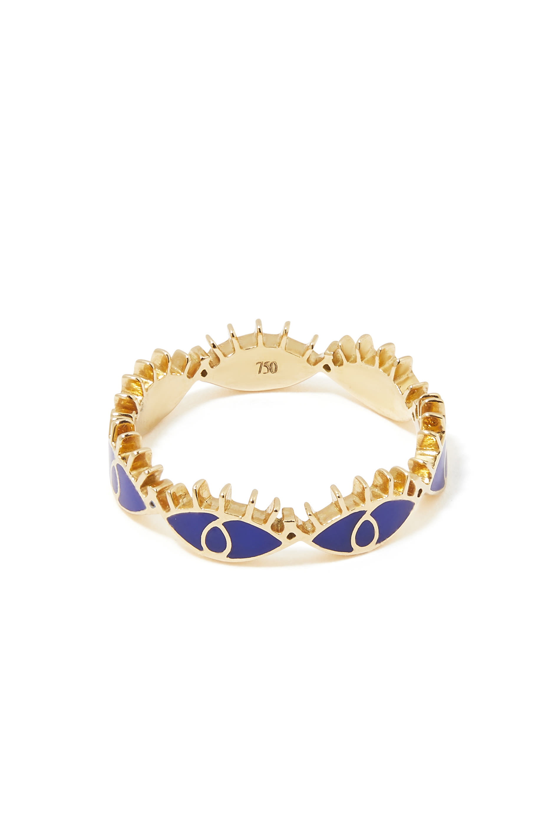 Multi Evil Eyes Ring, 18k Yellow Gold