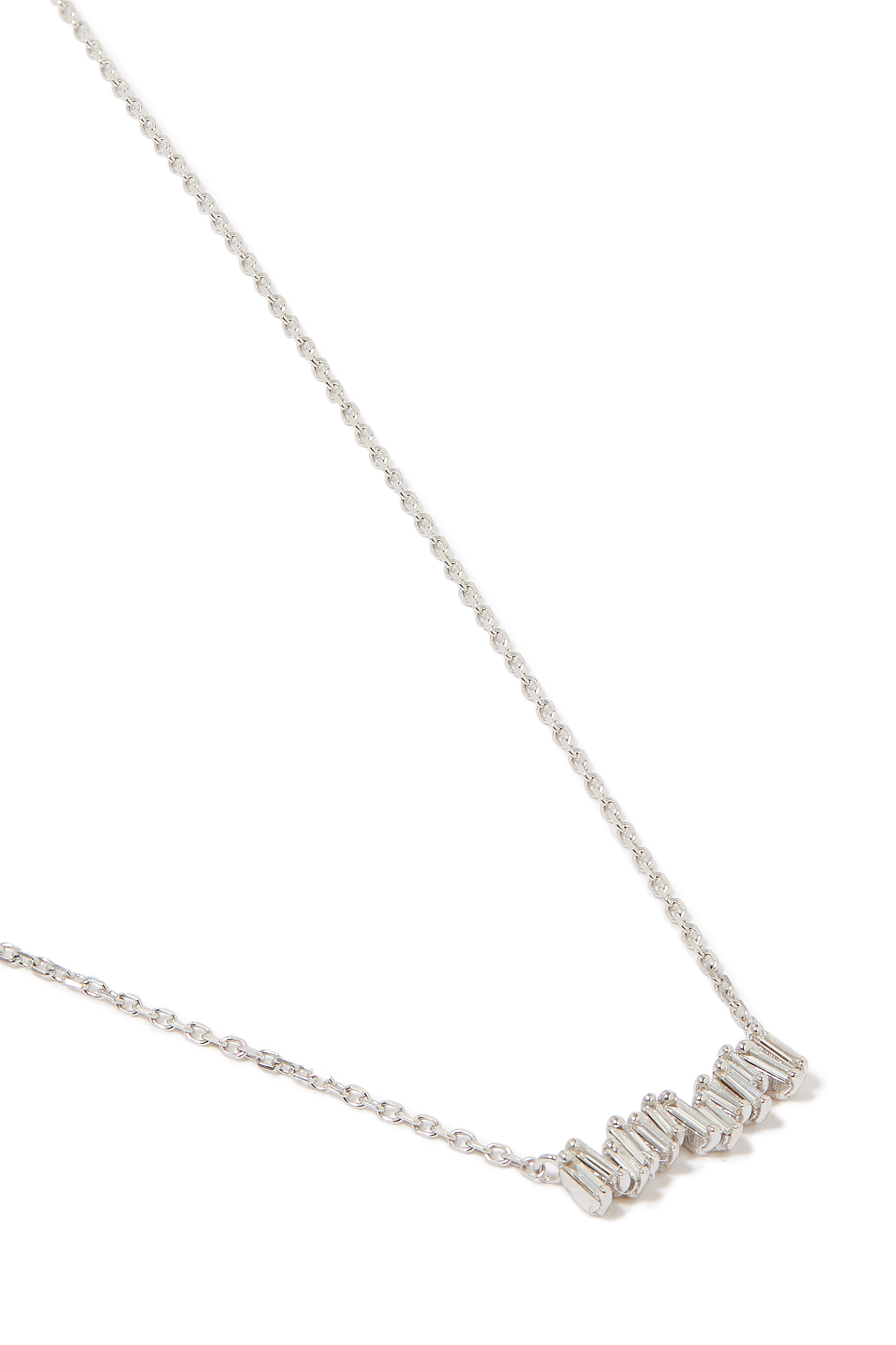 Bold Diamond Bar Pendant, 18k White Gold & Diamonds