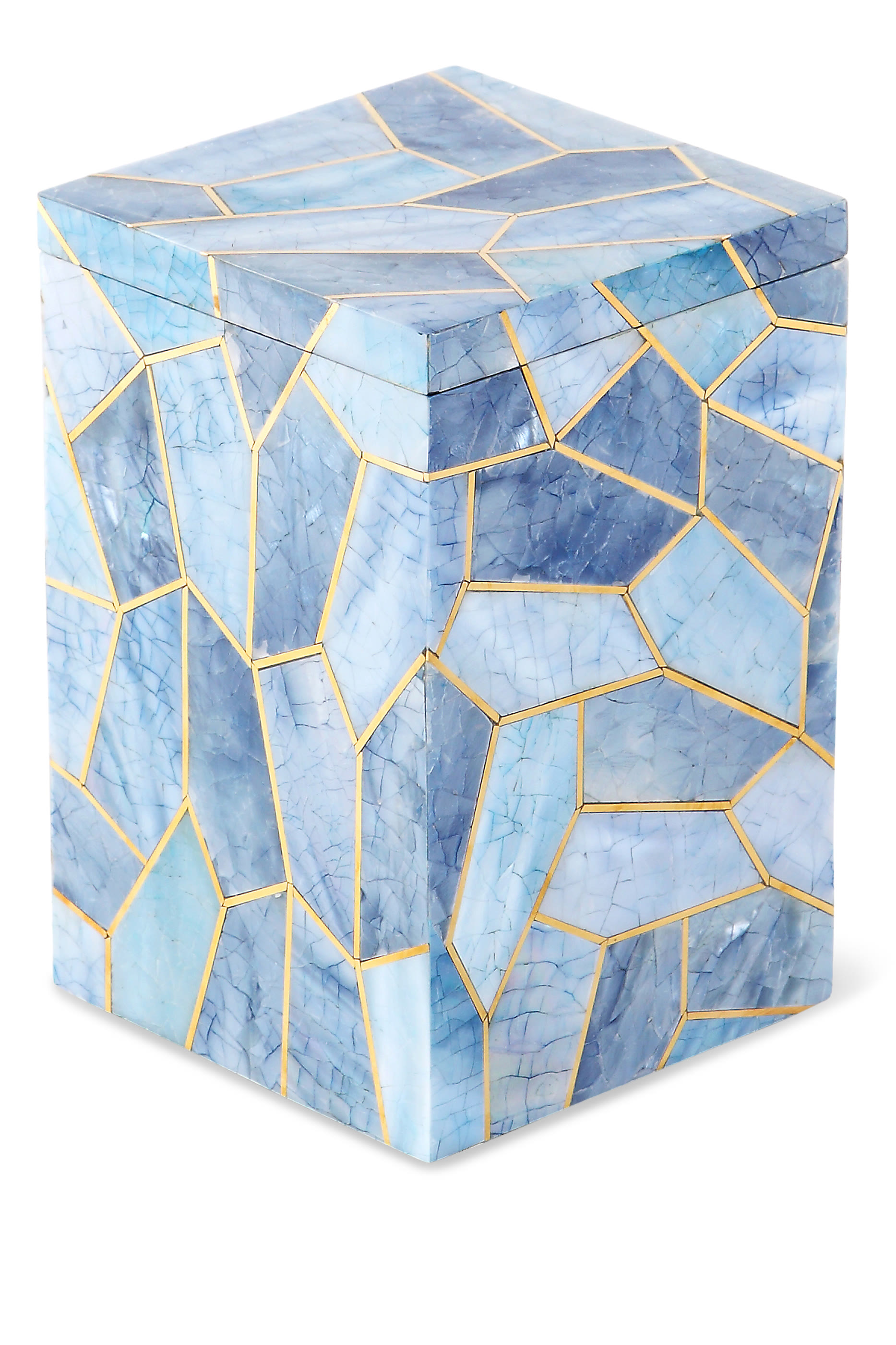 Francesca Shell and Brass Box with Cover