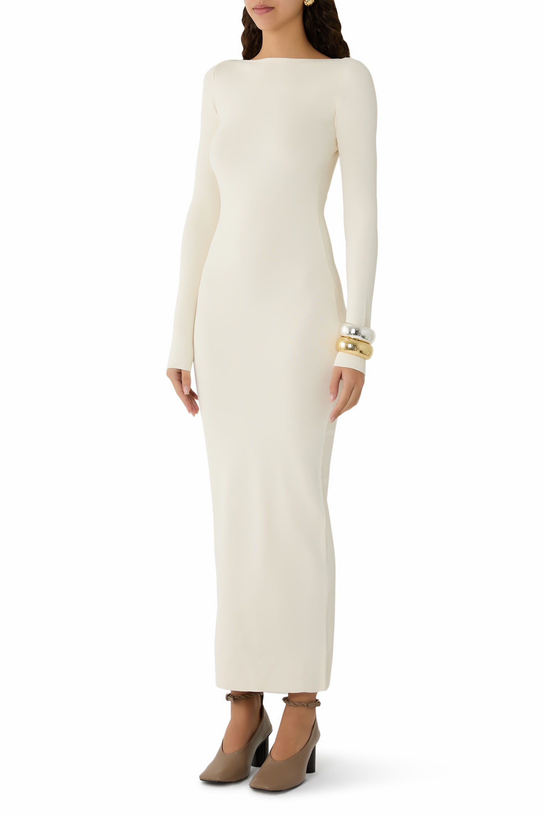 Boat Neck Midi Dress