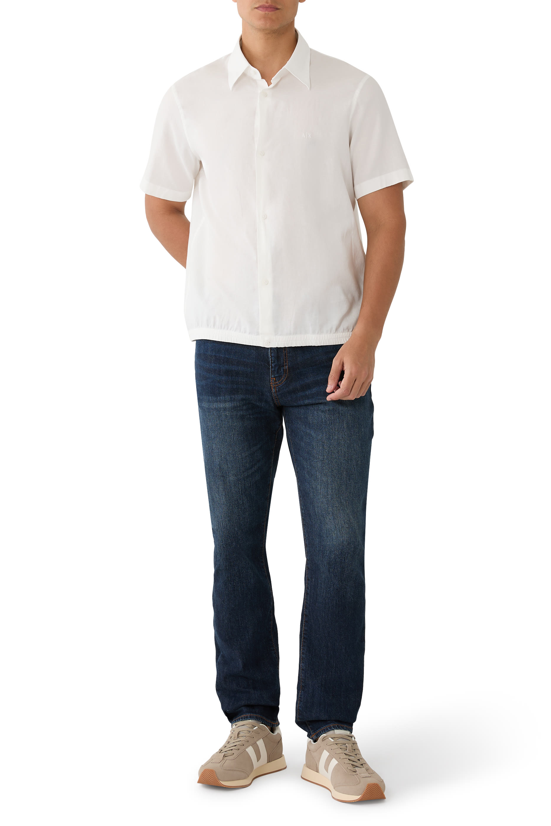Button-Up Elasticated Hem Shirt
