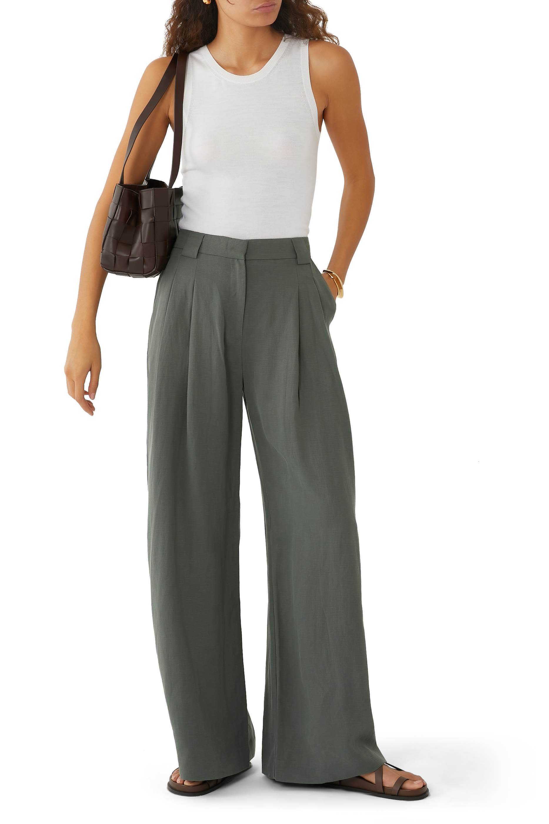 Wide Leg Pleat Pants