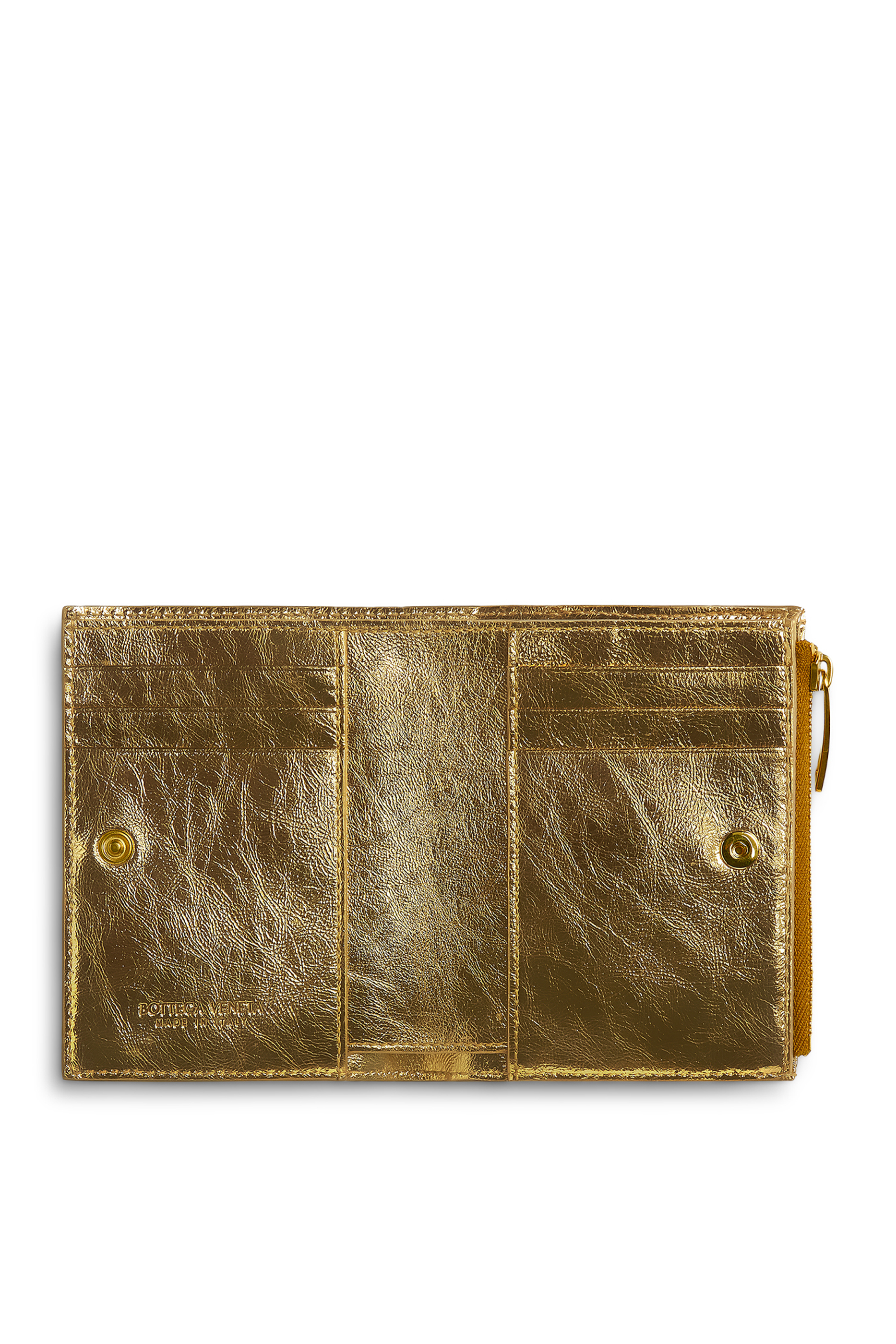 Intrecciato Small Bi-Fold Zip Wallet