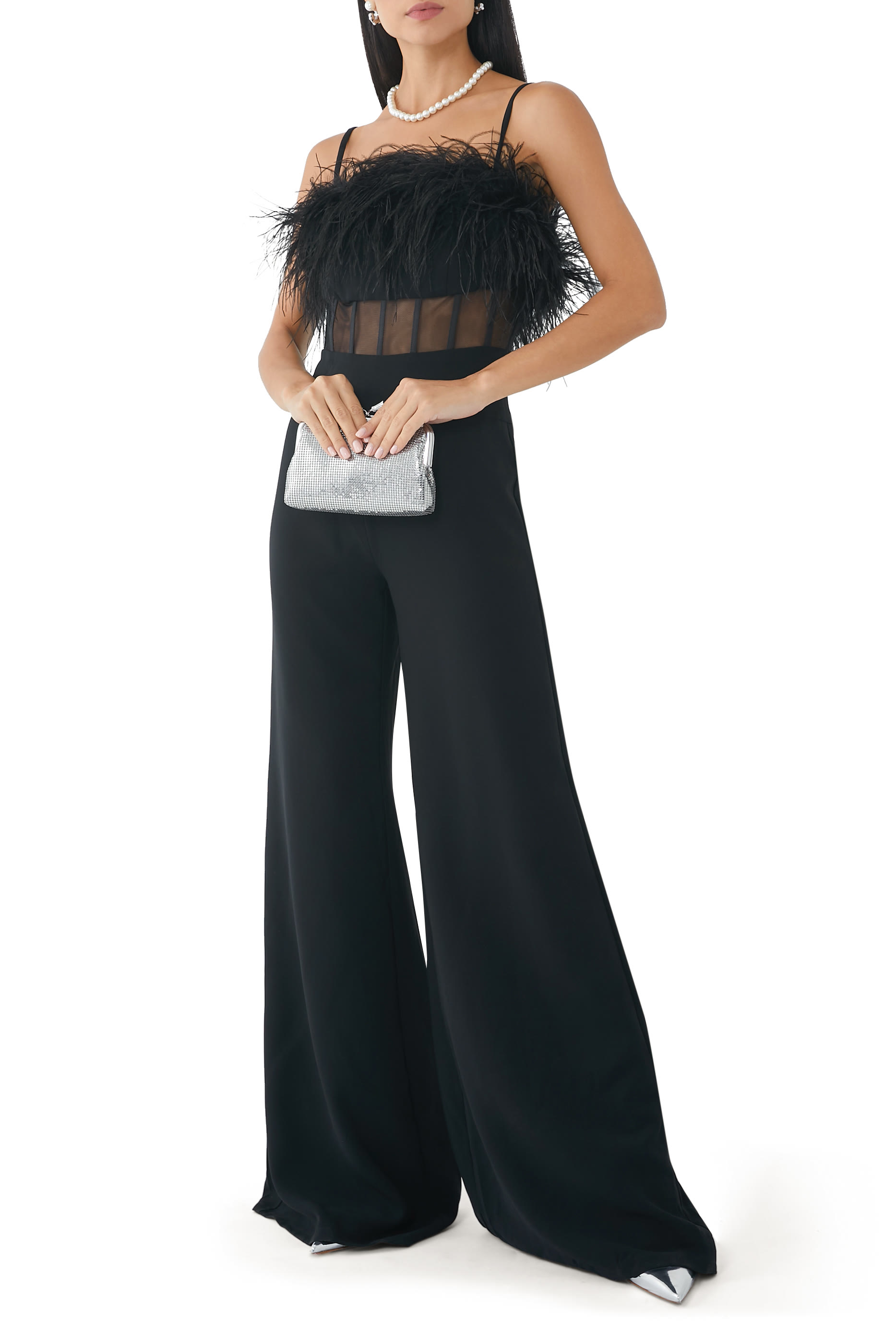 Feather Corset Jumpsuit