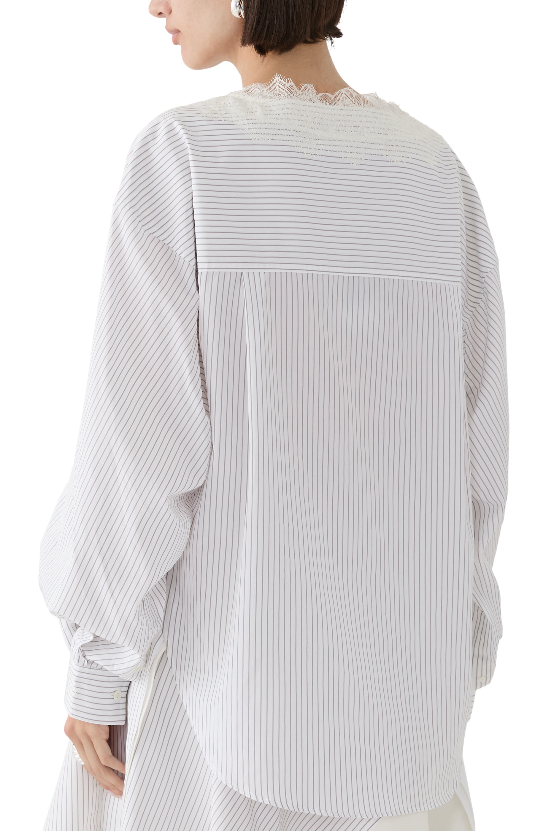 V-Neck Lace Trim Shirt