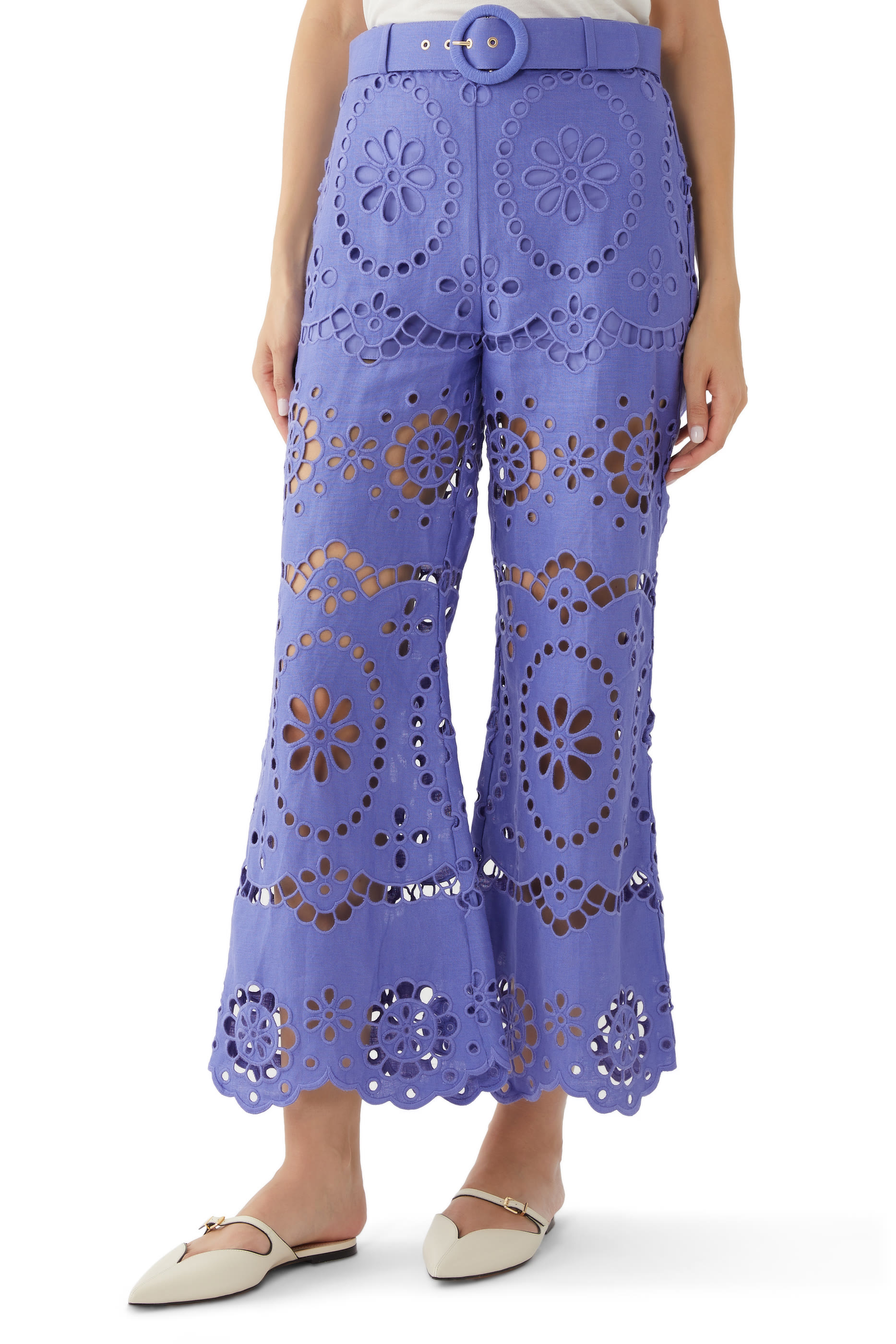 Pop Embroidered Crop Pants