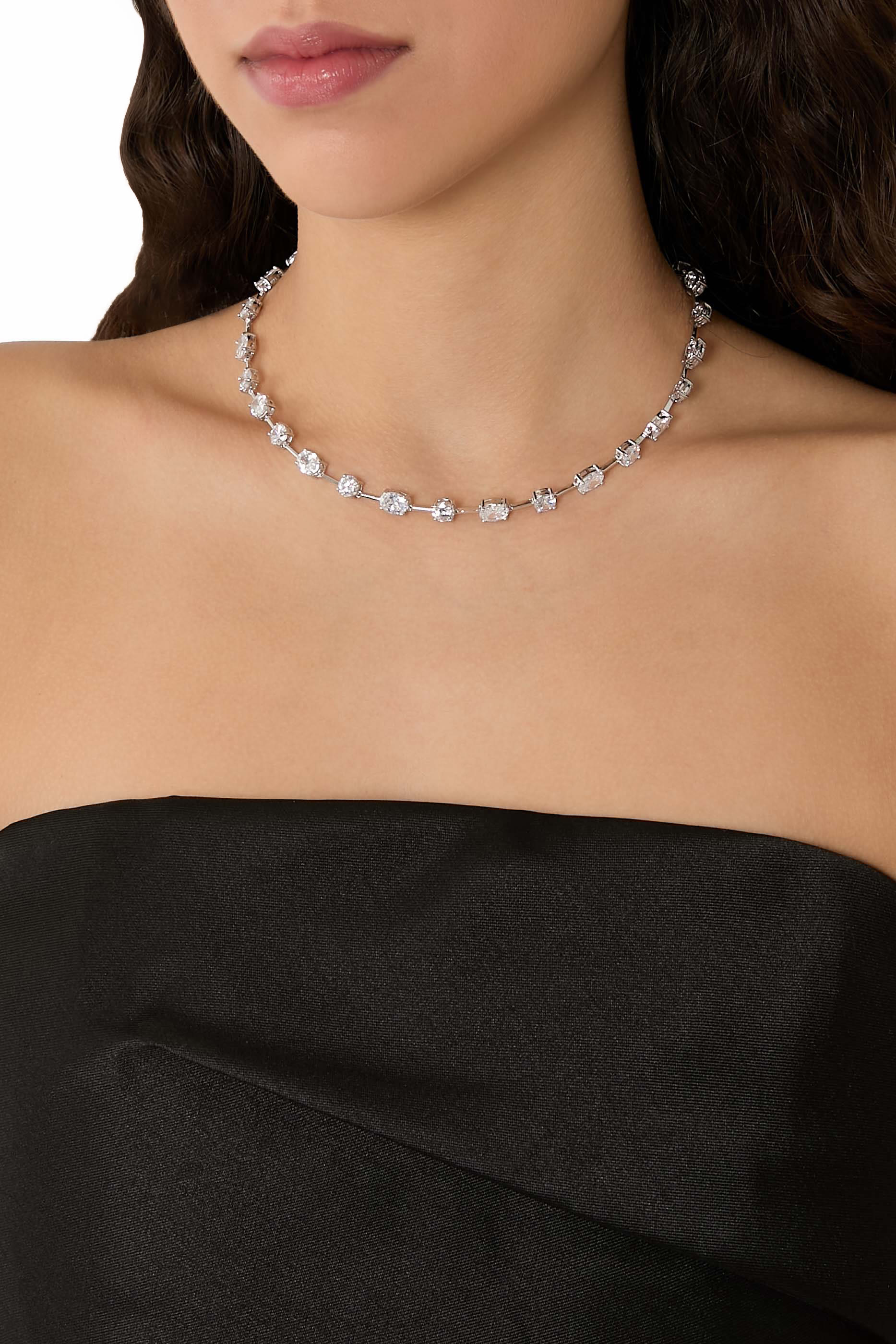 Cubic Zirconia Studded Necklace