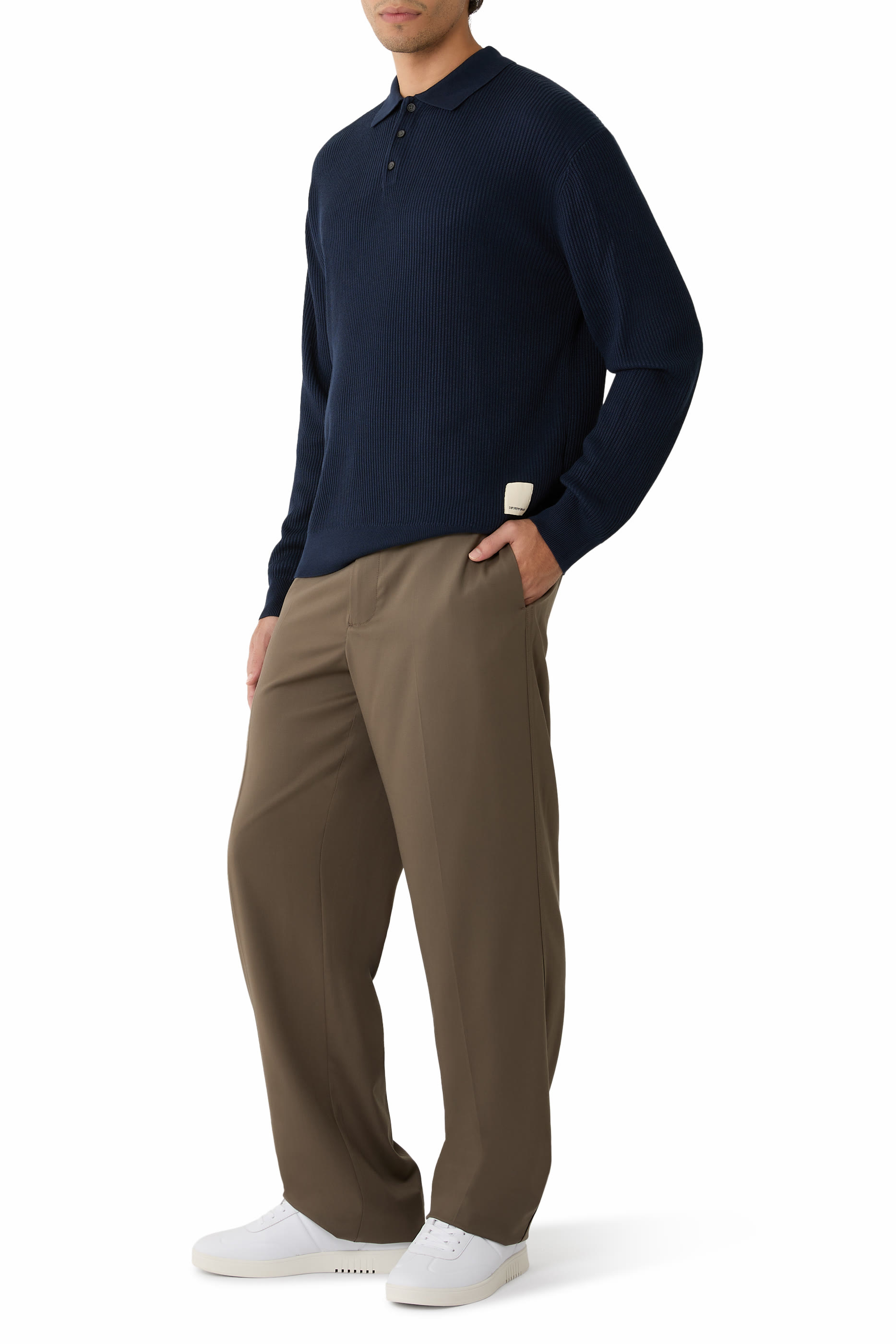 New York Capsule Collection Rib-Knit Polo Shirt