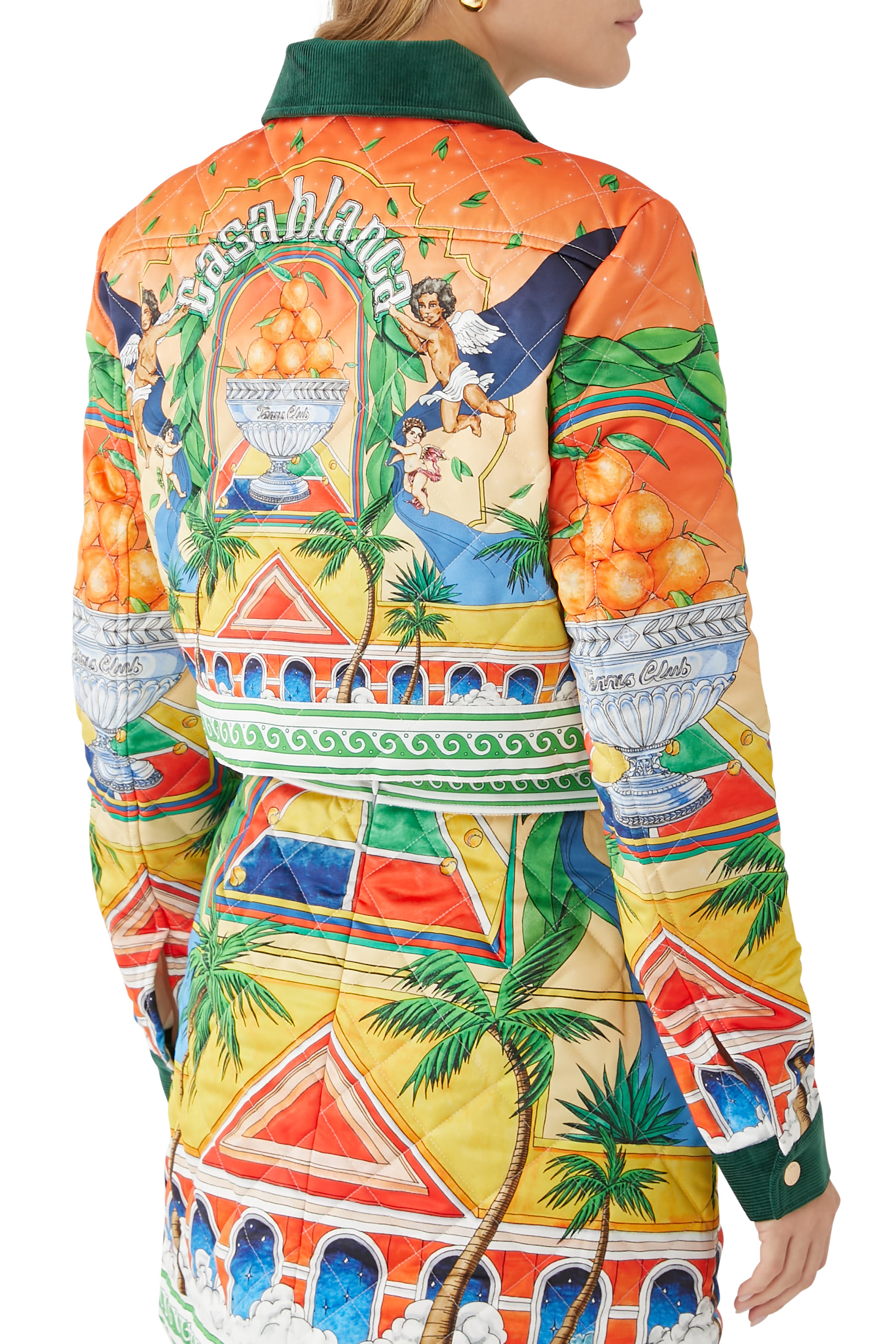 Printed Quilted Cropped Jacket