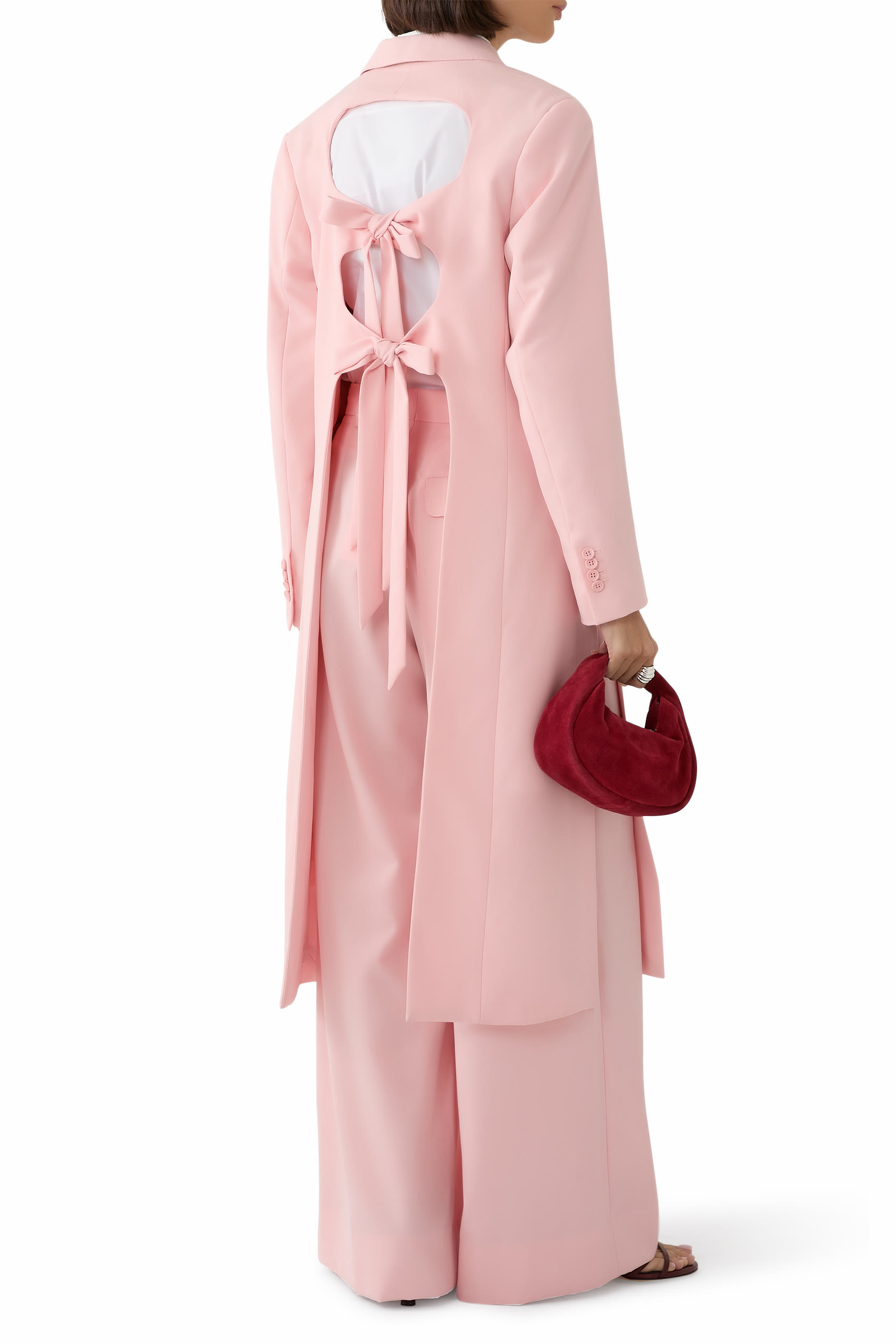  Cut-Out Bow Detail Coat