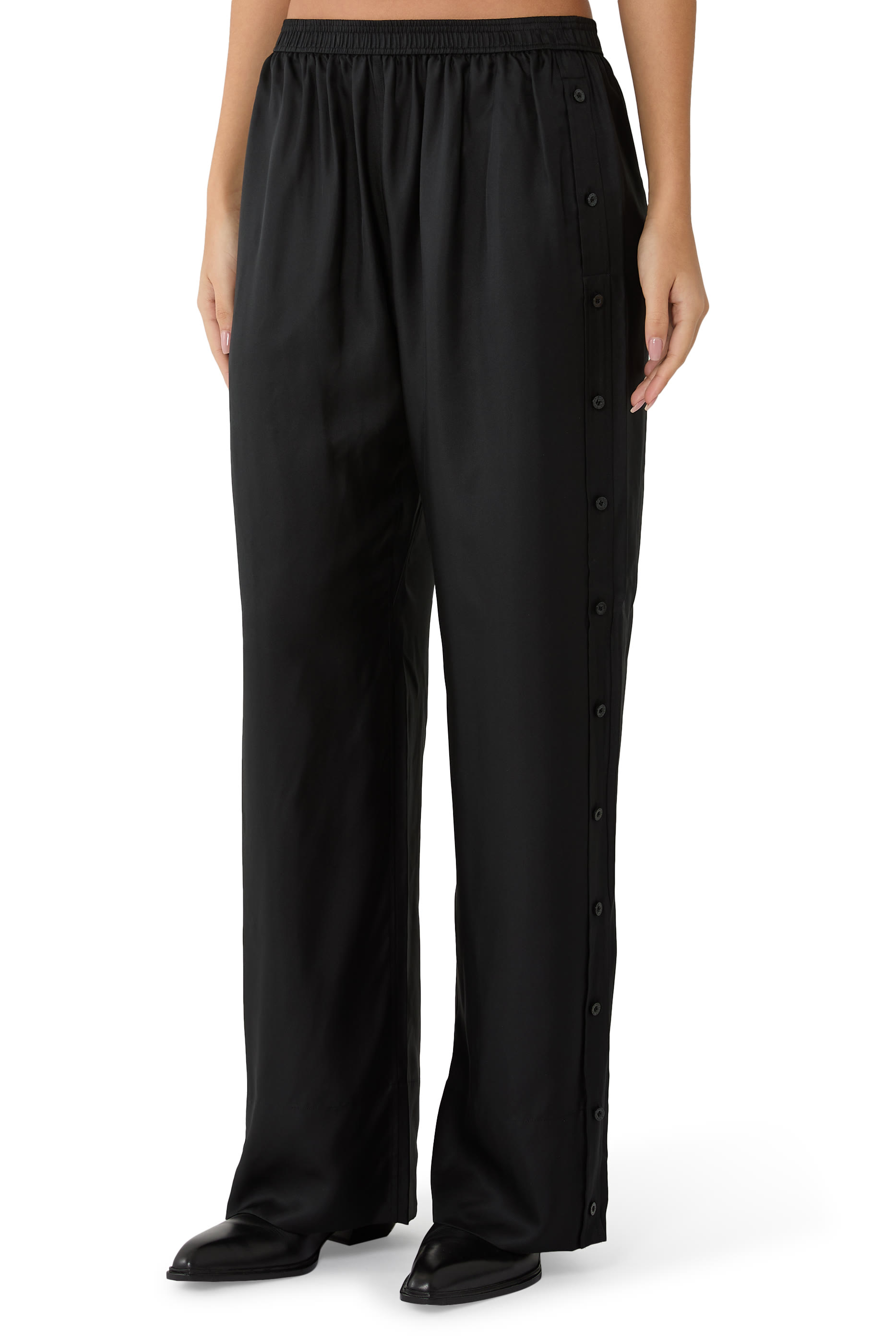 Heavy Silk Side Placket Pants