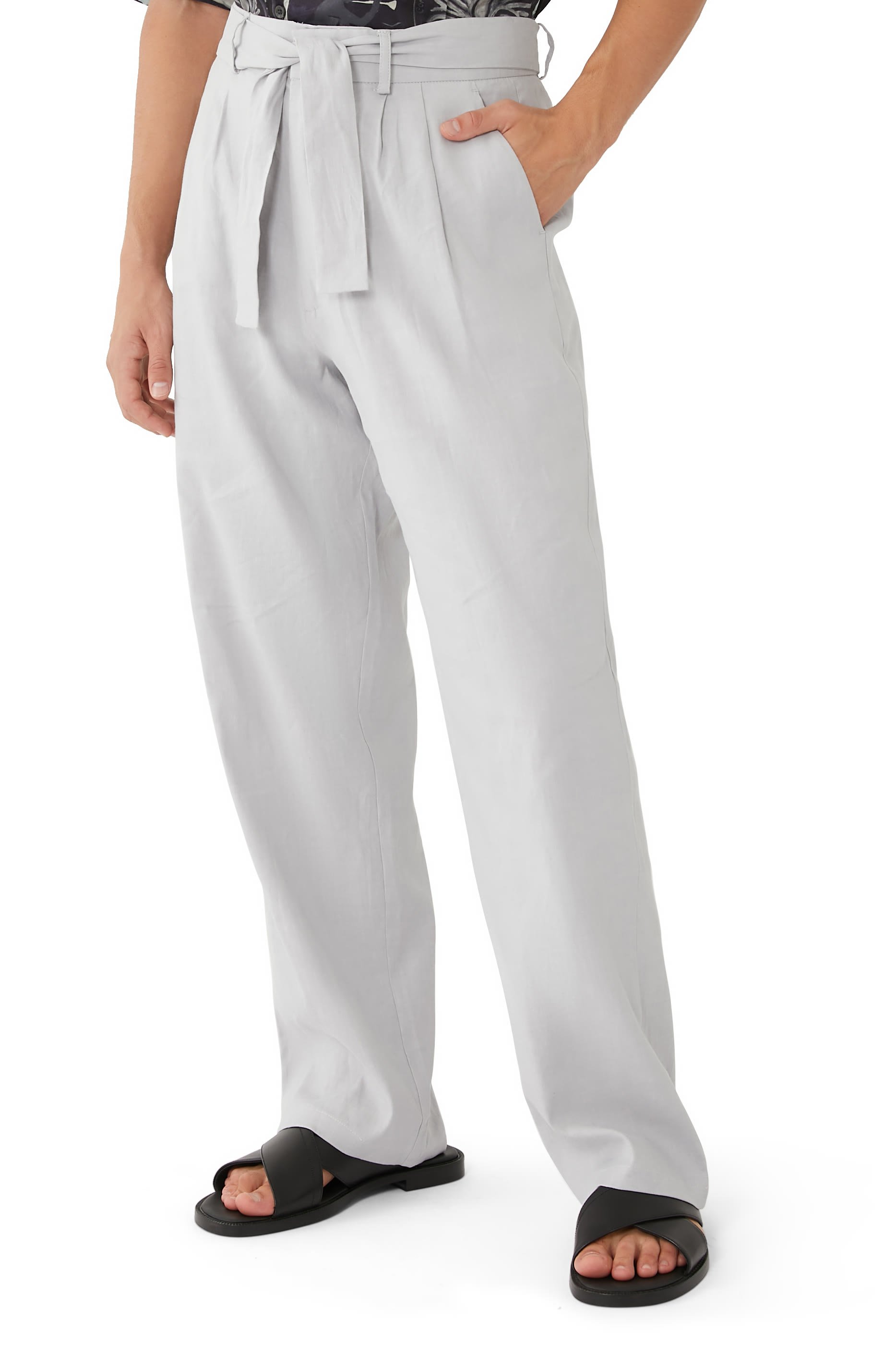Tailored Self-Belt Trousers