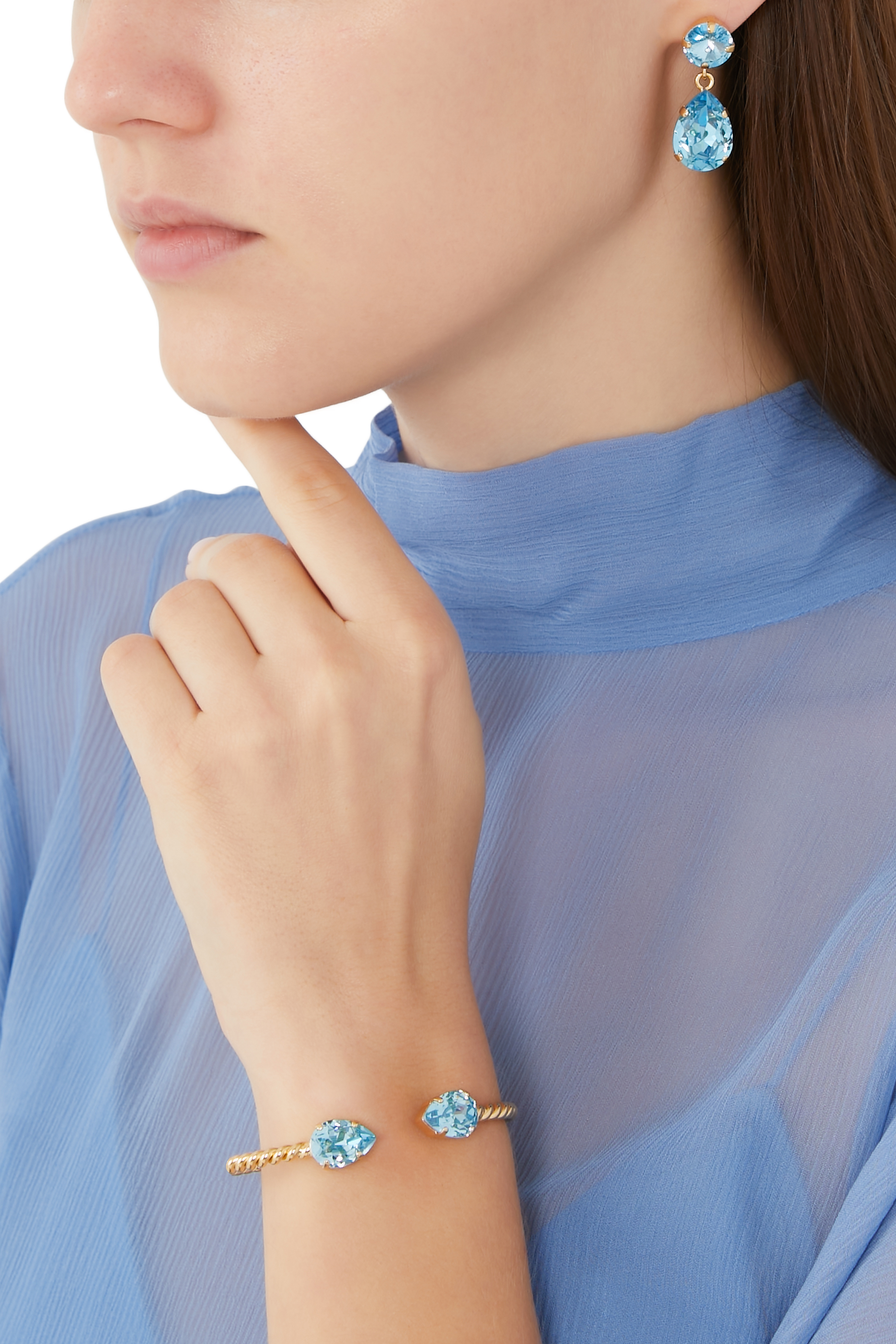 Mini Drop Bracelet, 18k Gold Plating & Crystals