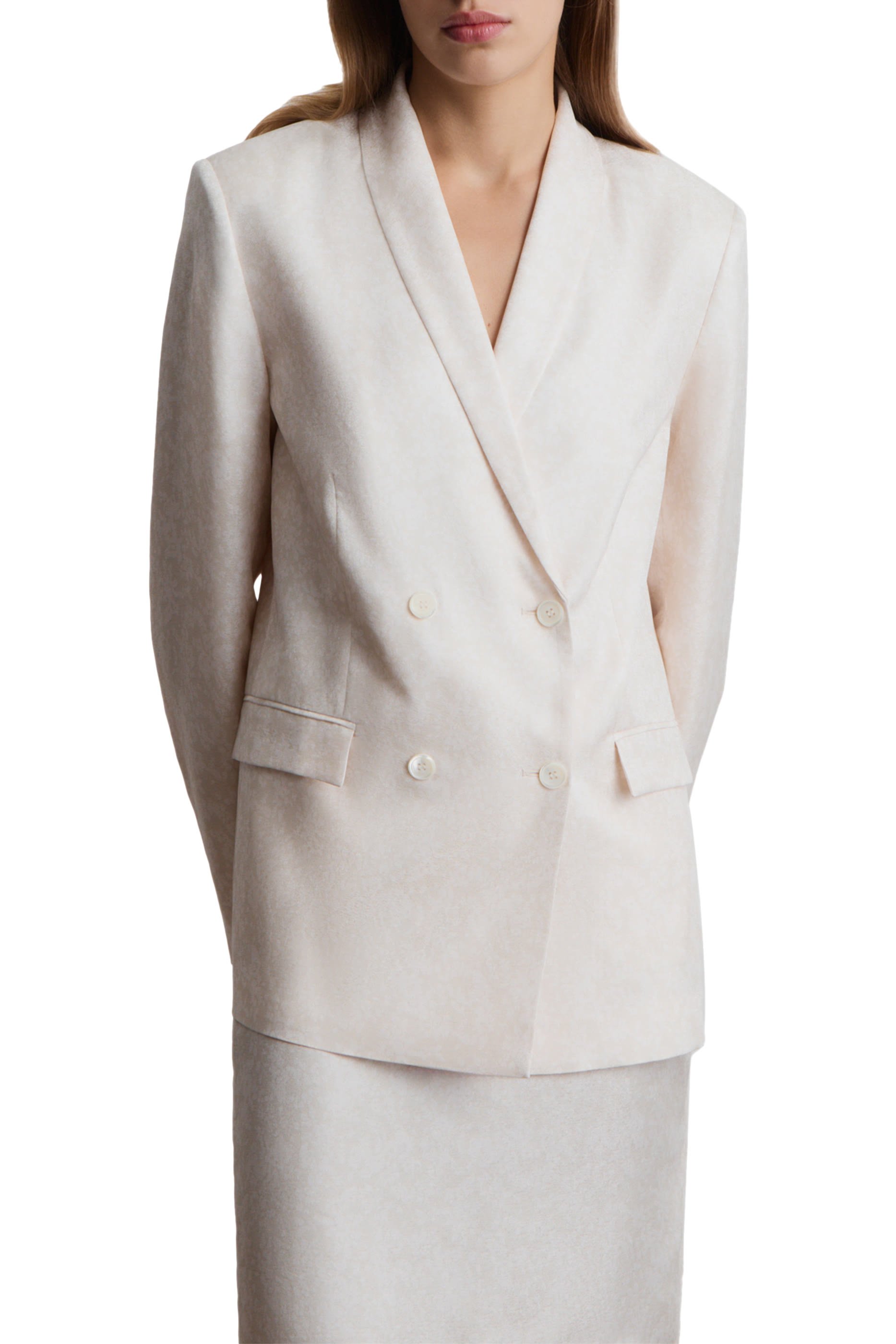 Double-Breasted Linen Blazer