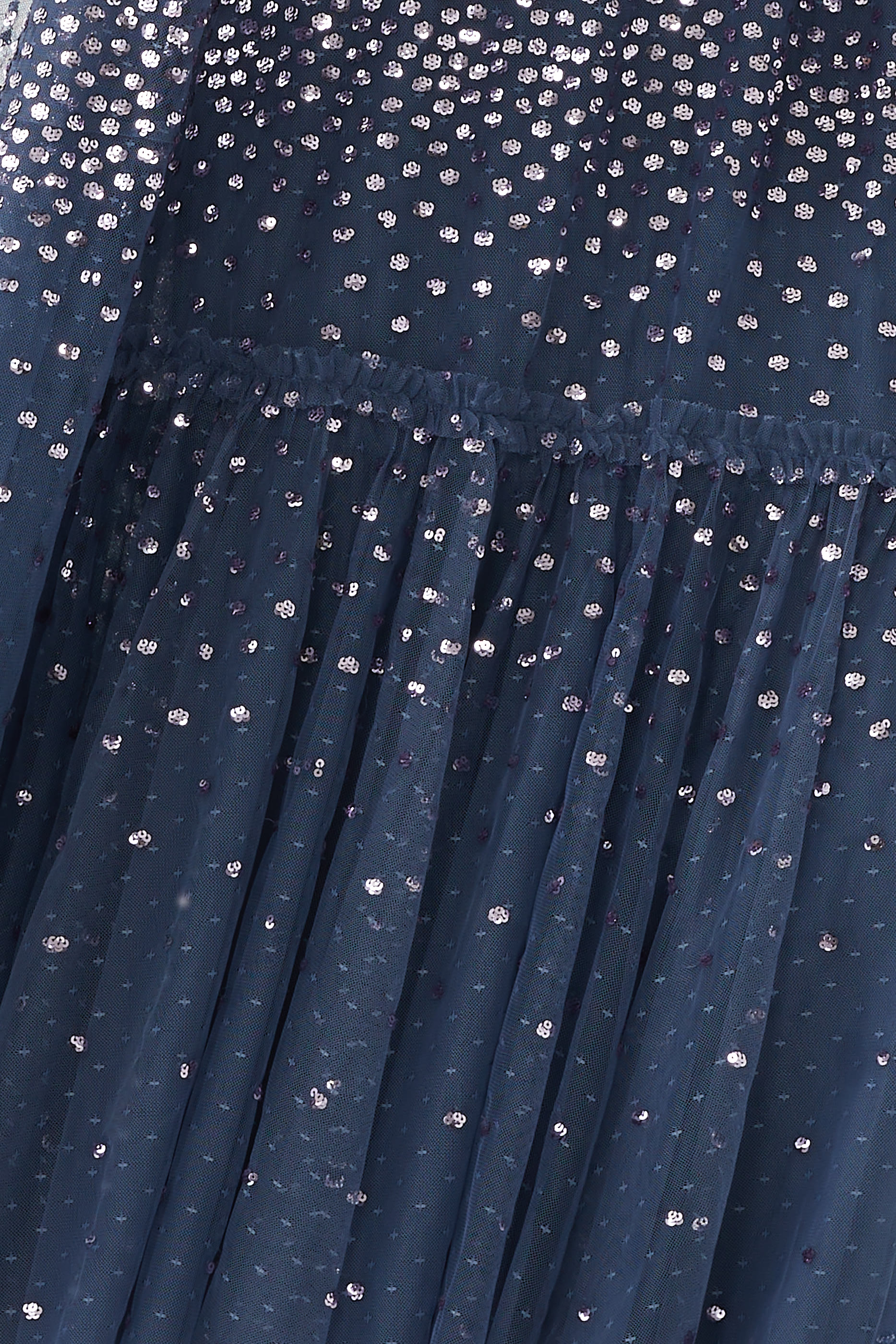 Scatter Dot Cape Tiered Ankle Gown