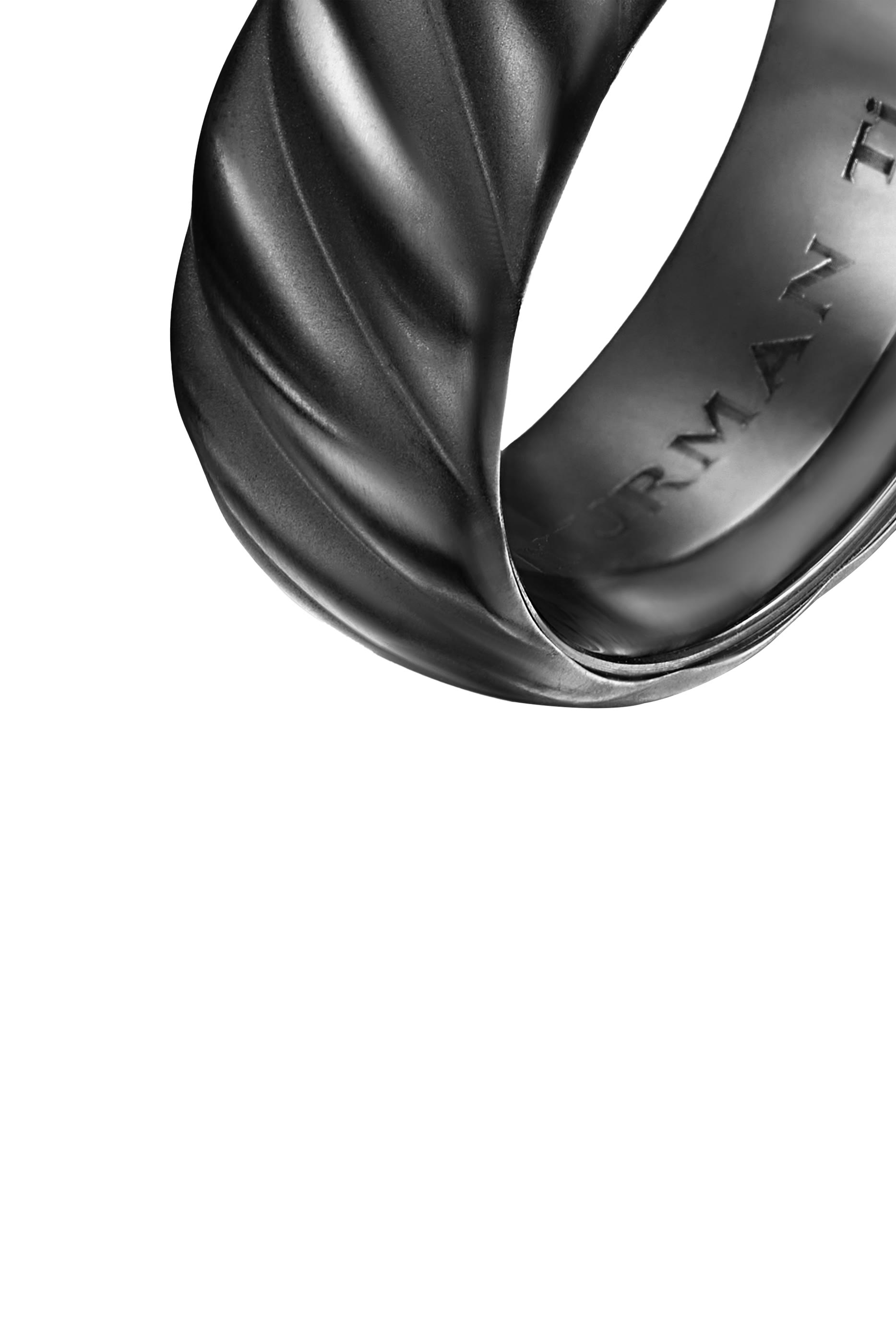 Sculpted Cable Band Ring, Titanium