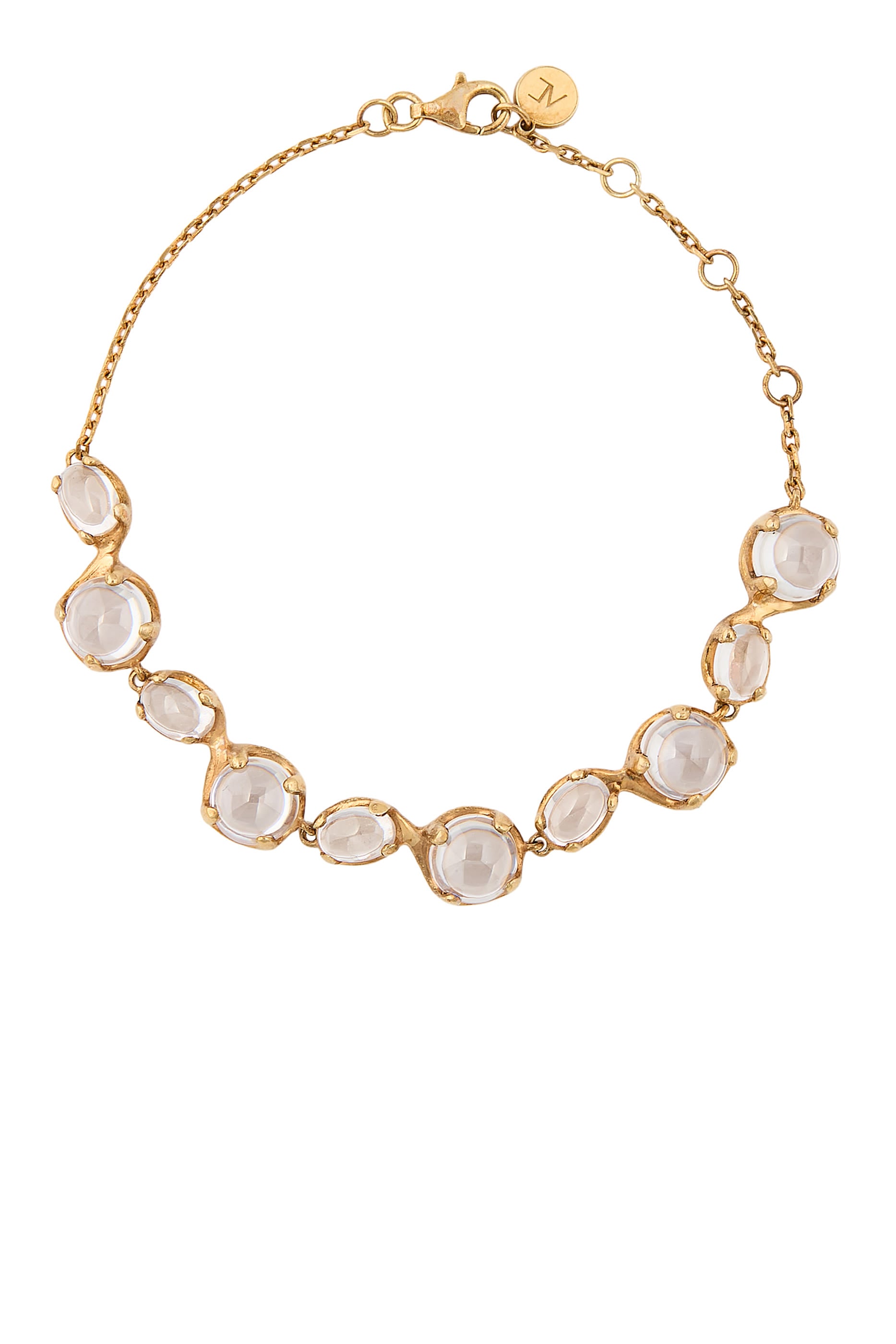 Dew Bracelet, 925 Sterling Silver, Gold Vermeil and Clear CZ Crystals
