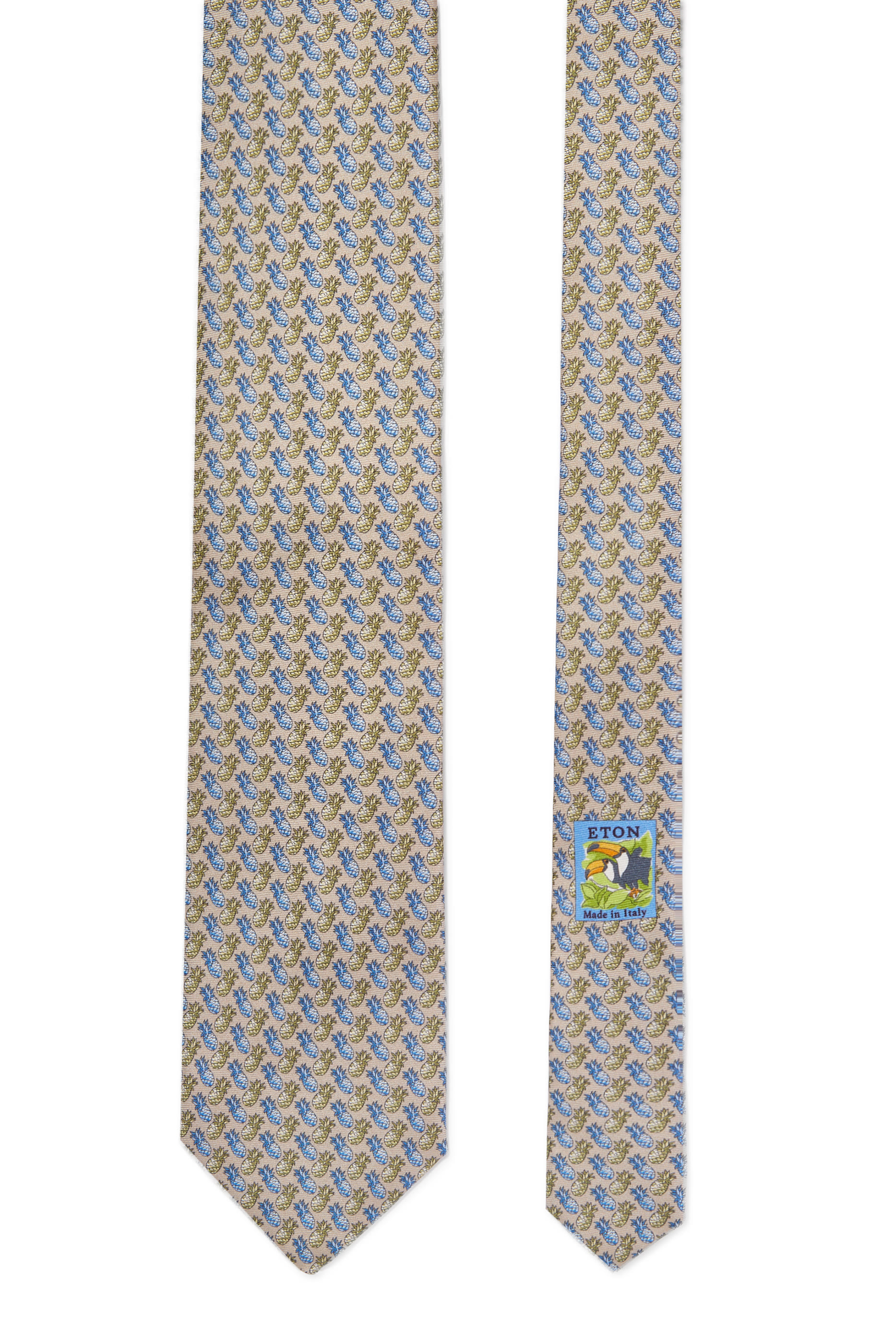Ananas Print Silk Tie