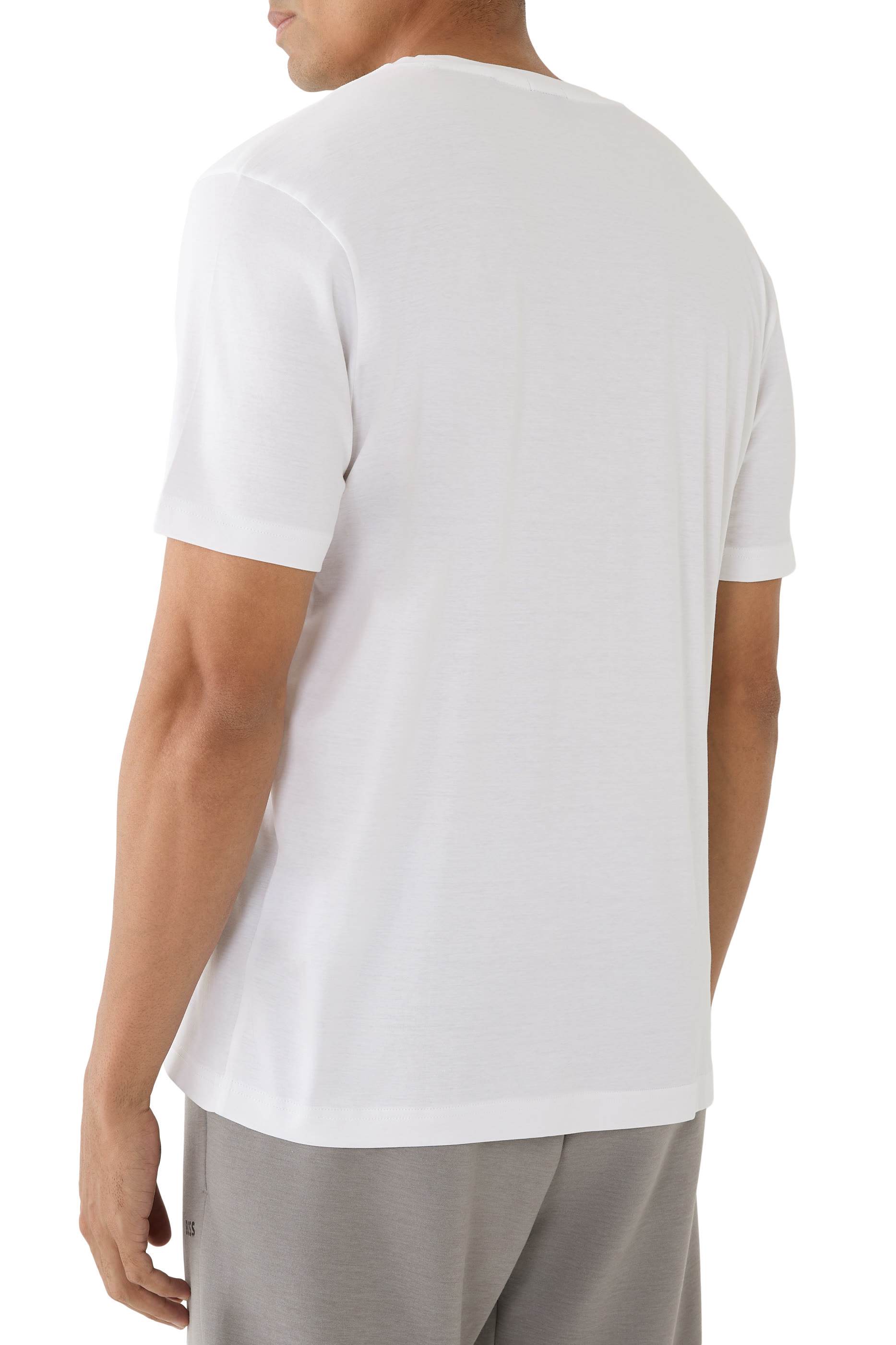 Mercerised-Cotton T-Shirt with Geometric Artwork 