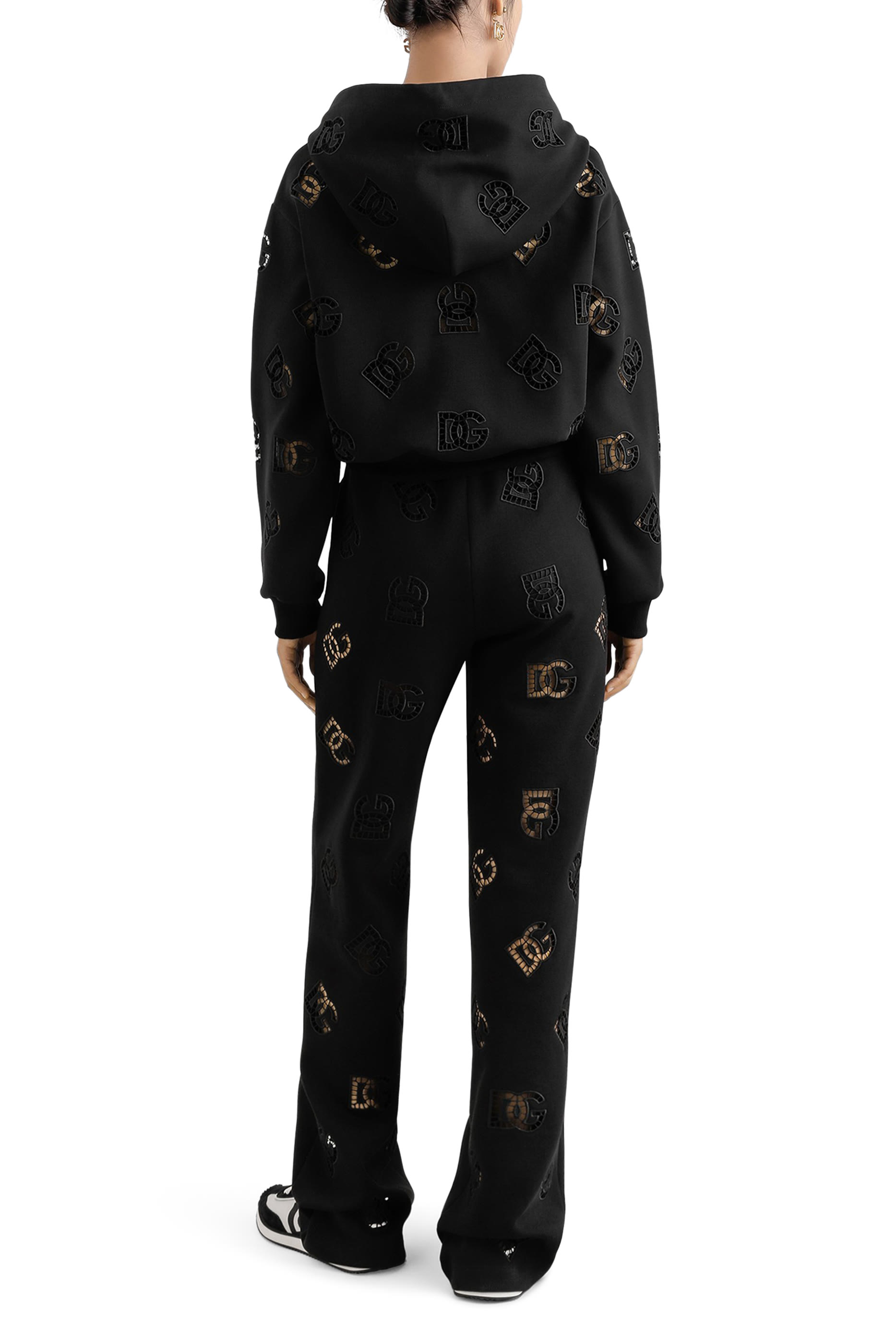 Cut-Out and Logo Jersey Jogging Pants