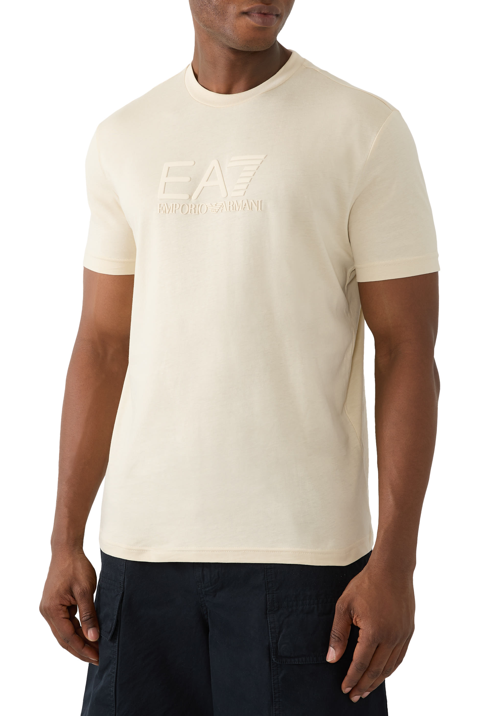 EA7 Logo Cotton T-Shirt