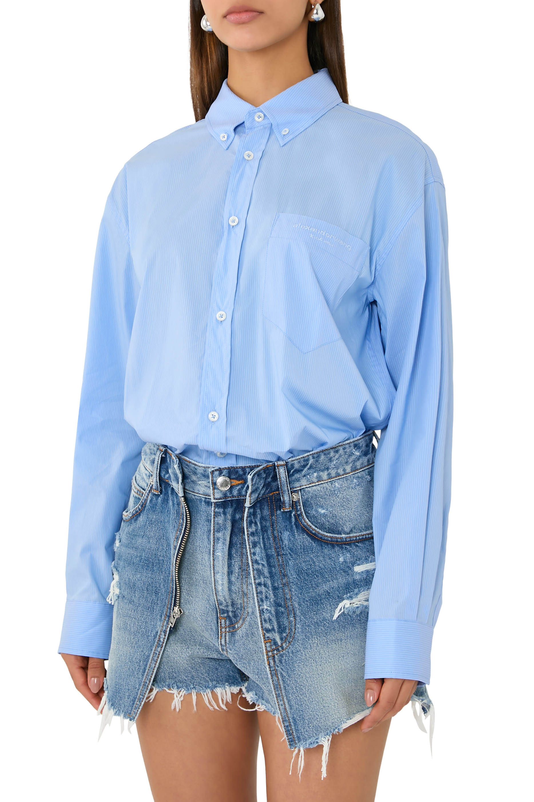 Prestyled Button Down Skort Romper