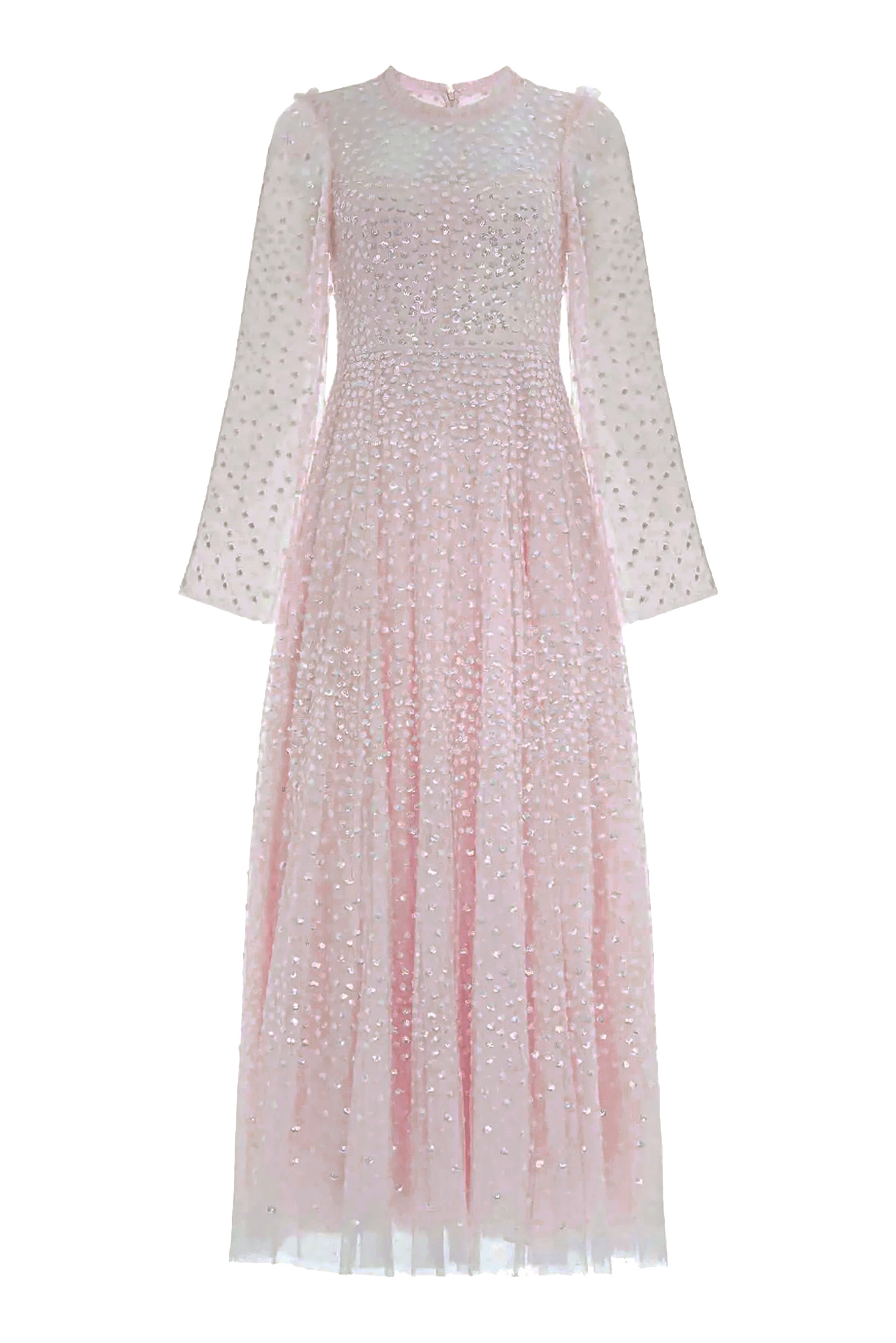 Scatter Dot Round Neck Ankle Gown