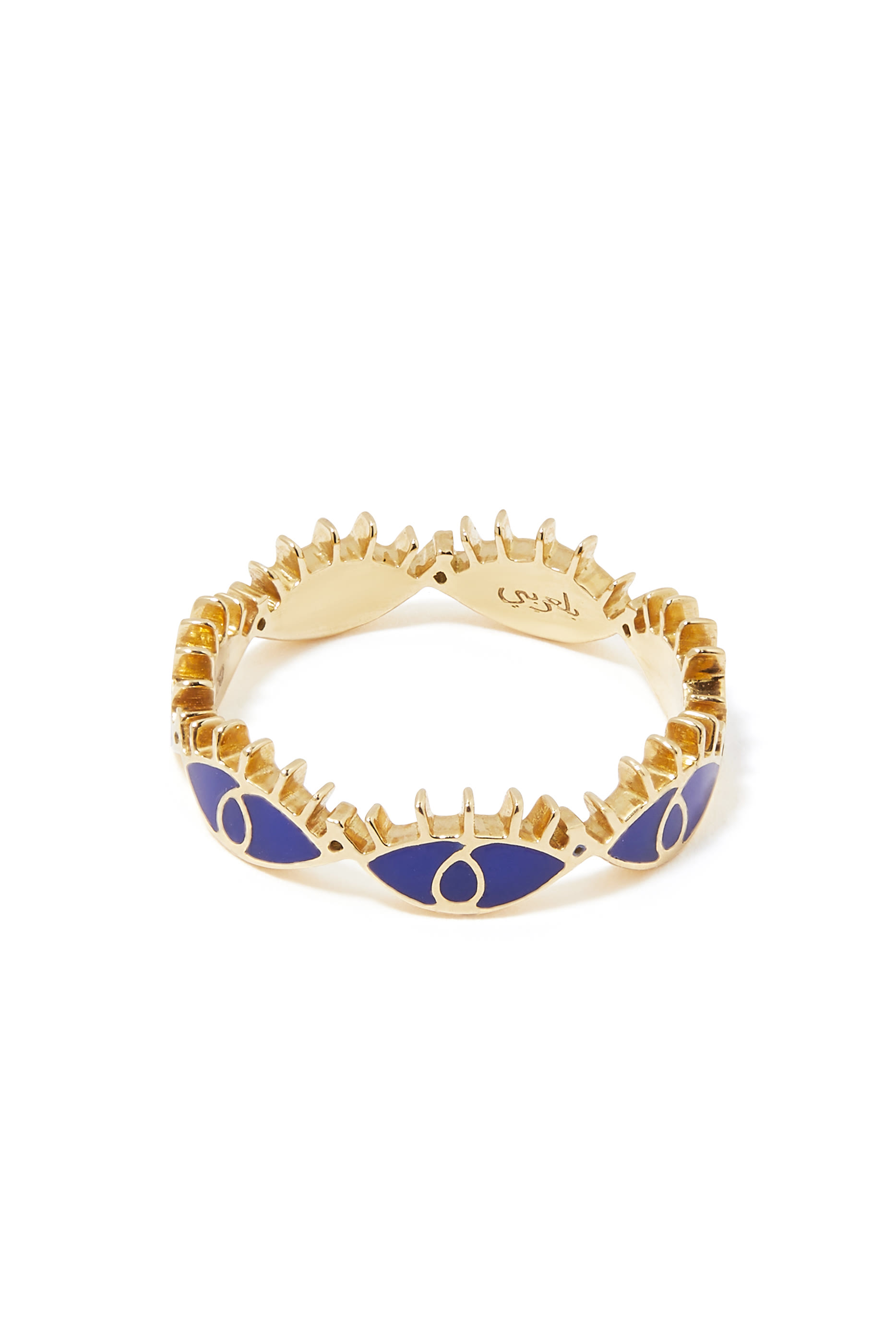 Multi Evil Eyes Ring, 18k Yellow Gold