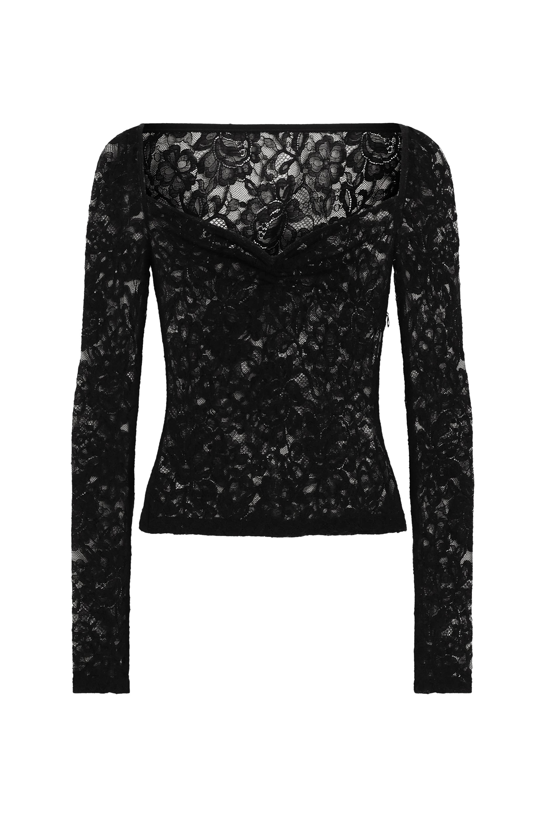 Floral Lace Top with a Sweetheart Neckline