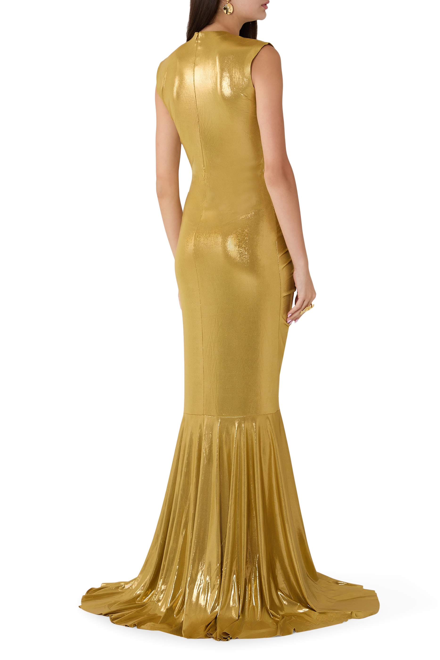  Shirred Front Fishtail Gown