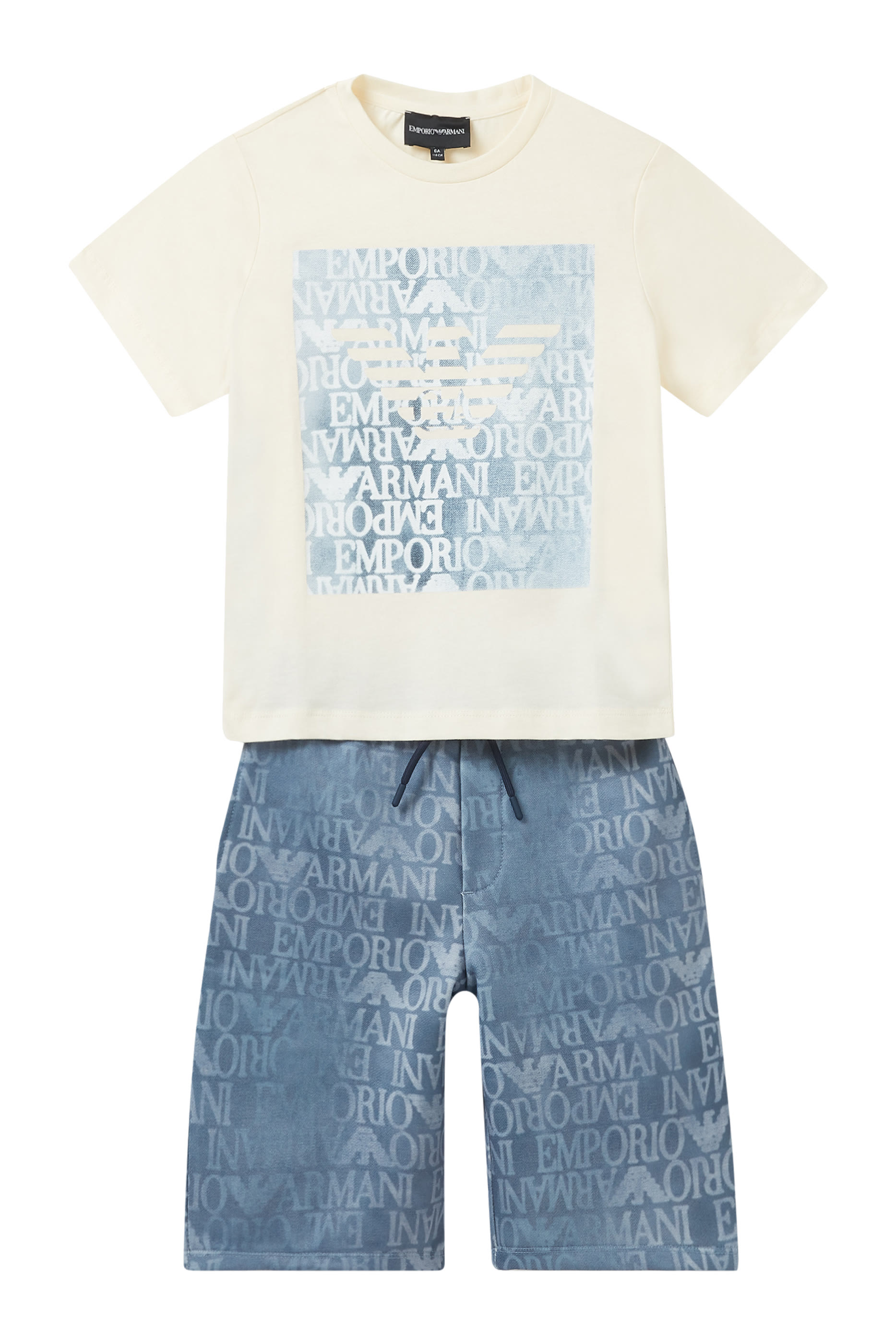 Kids Logo Text T-Shirt & Shorts Set