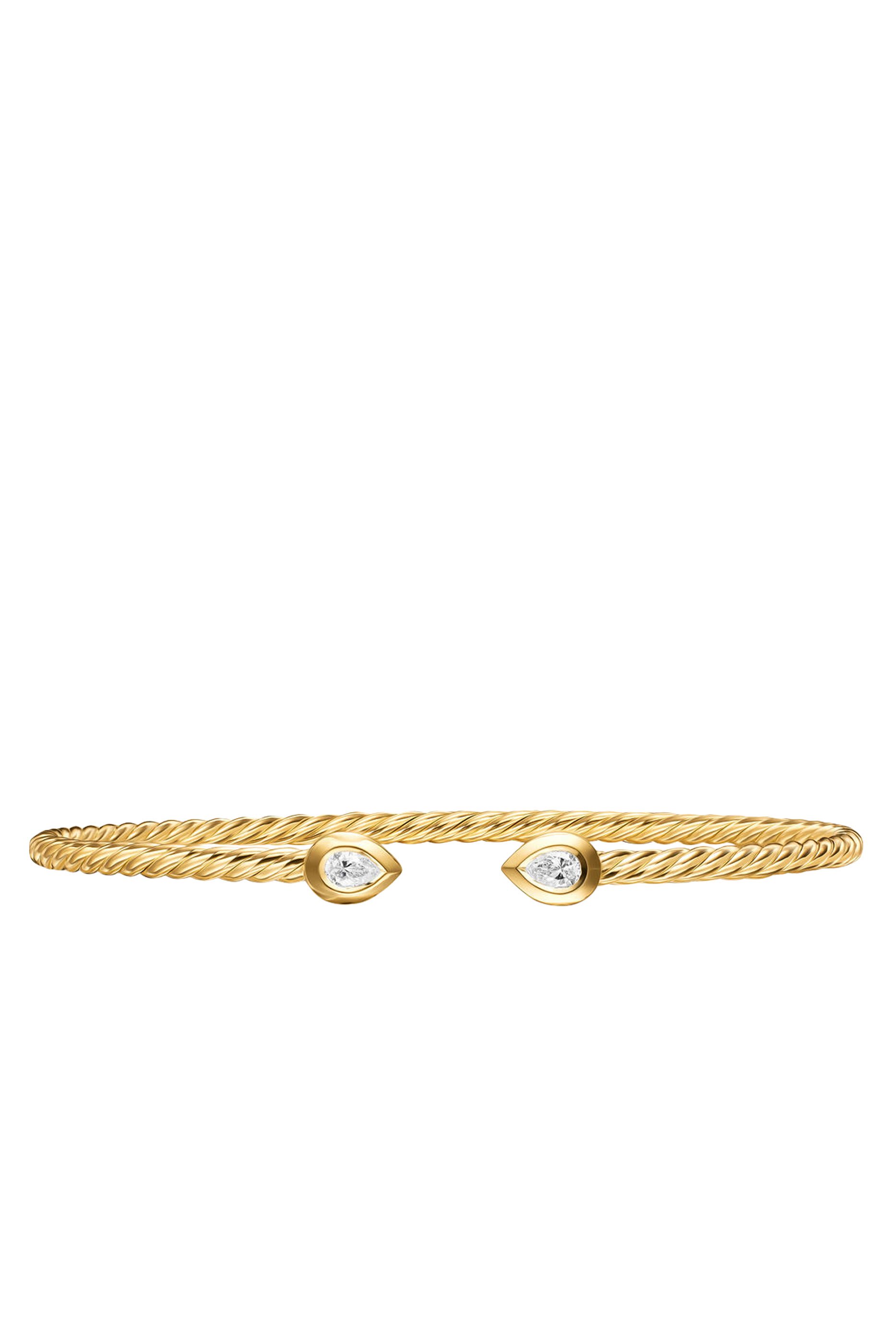 Petite Modern Renaissance® Pear Cablespira® Bracelet, 18K Yellow Gold & Diamonds