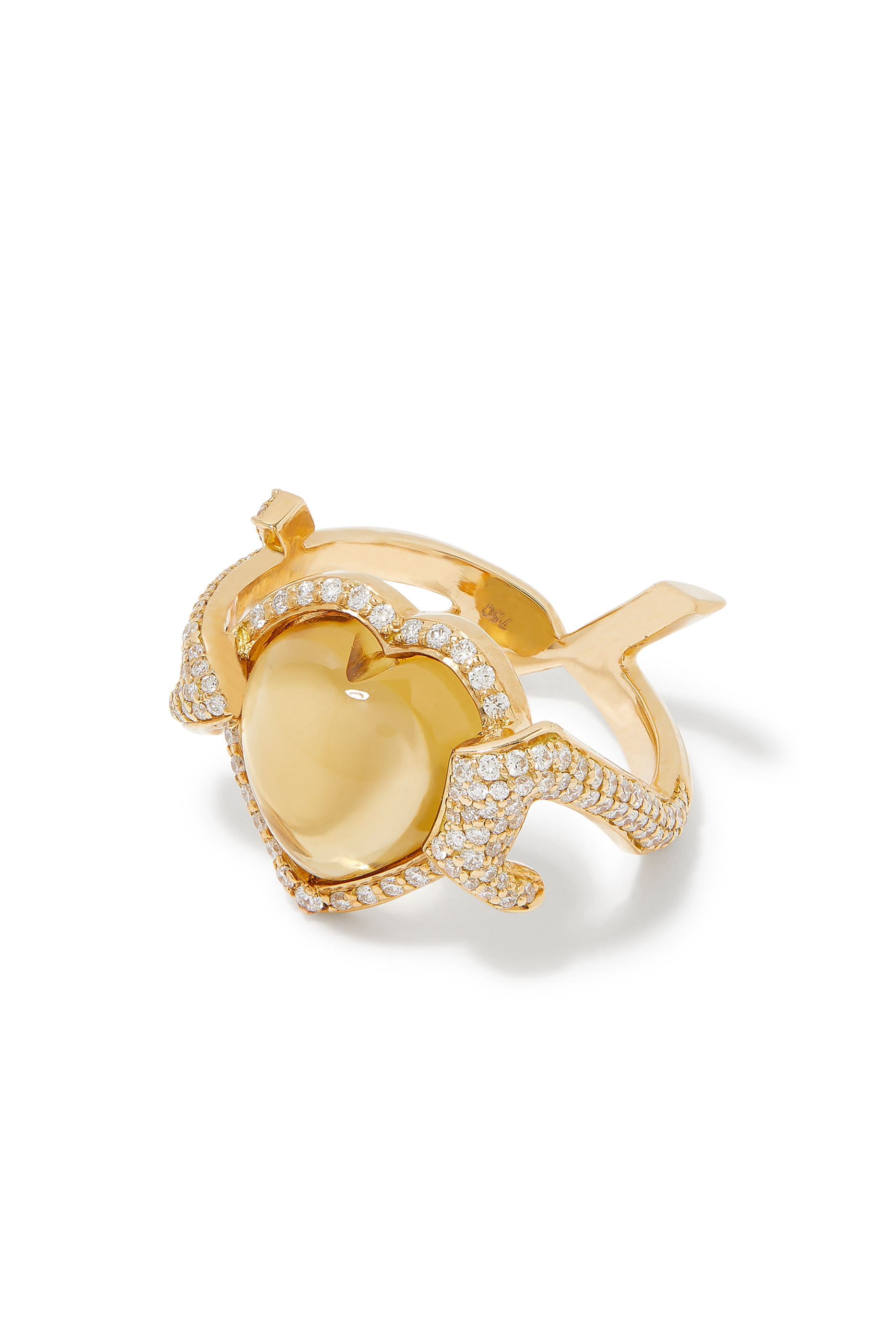 Taim Love Ring, 18k Yellow Gold, Diamonds & Topaz