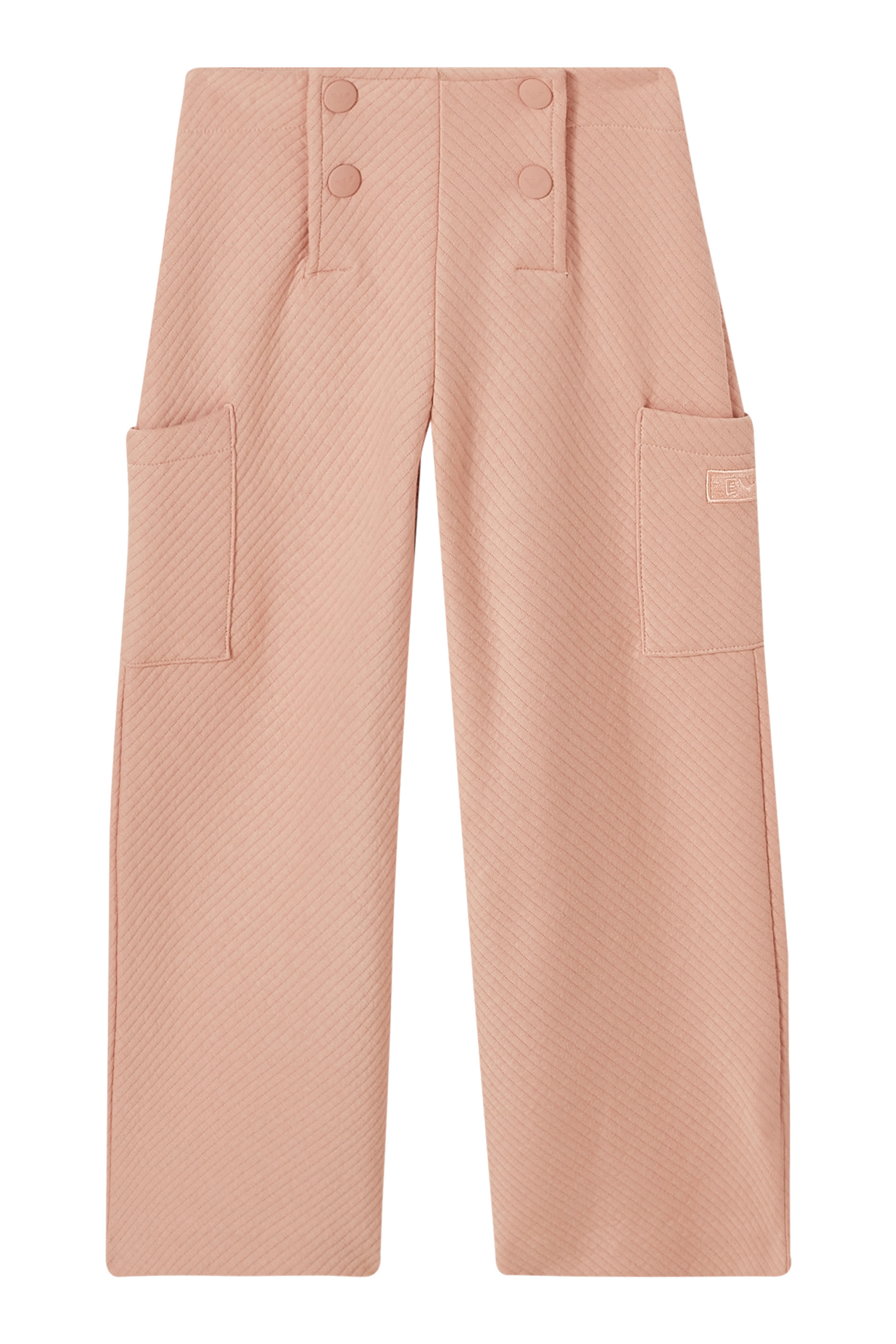 Kids Quilted Jersey High-Waisted Trousers 