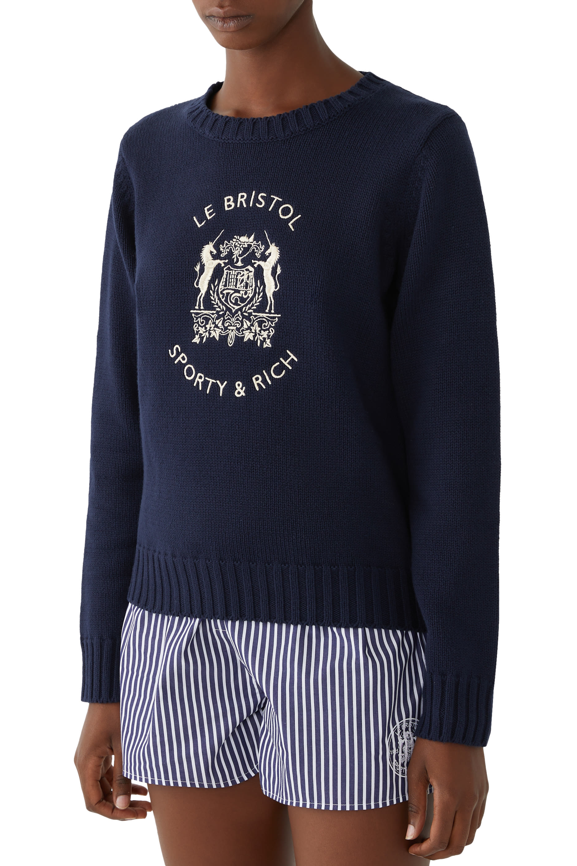 Bristol Crest Cotton Knit Sweater
