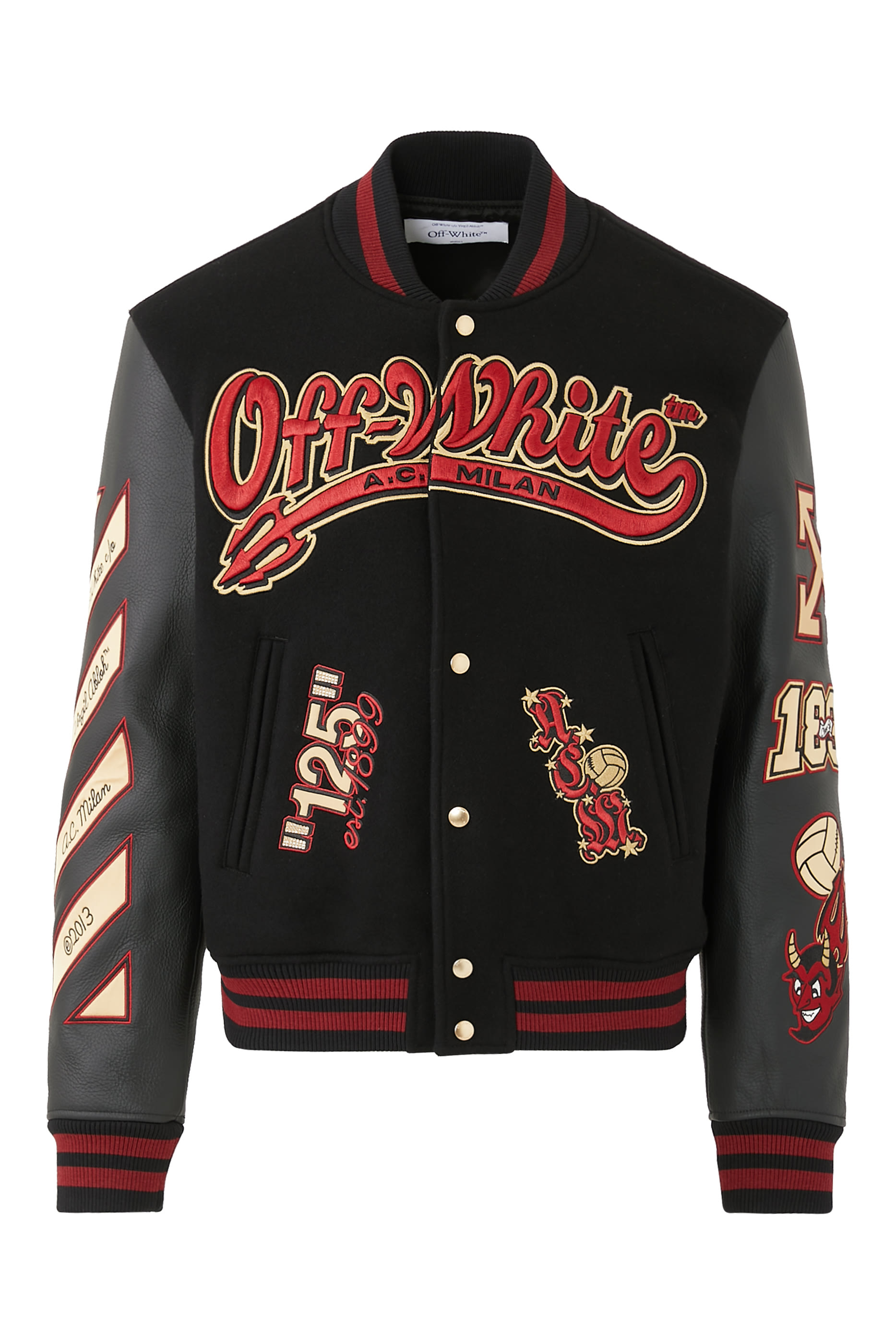 OW x A.C Milan Varsity Jacket