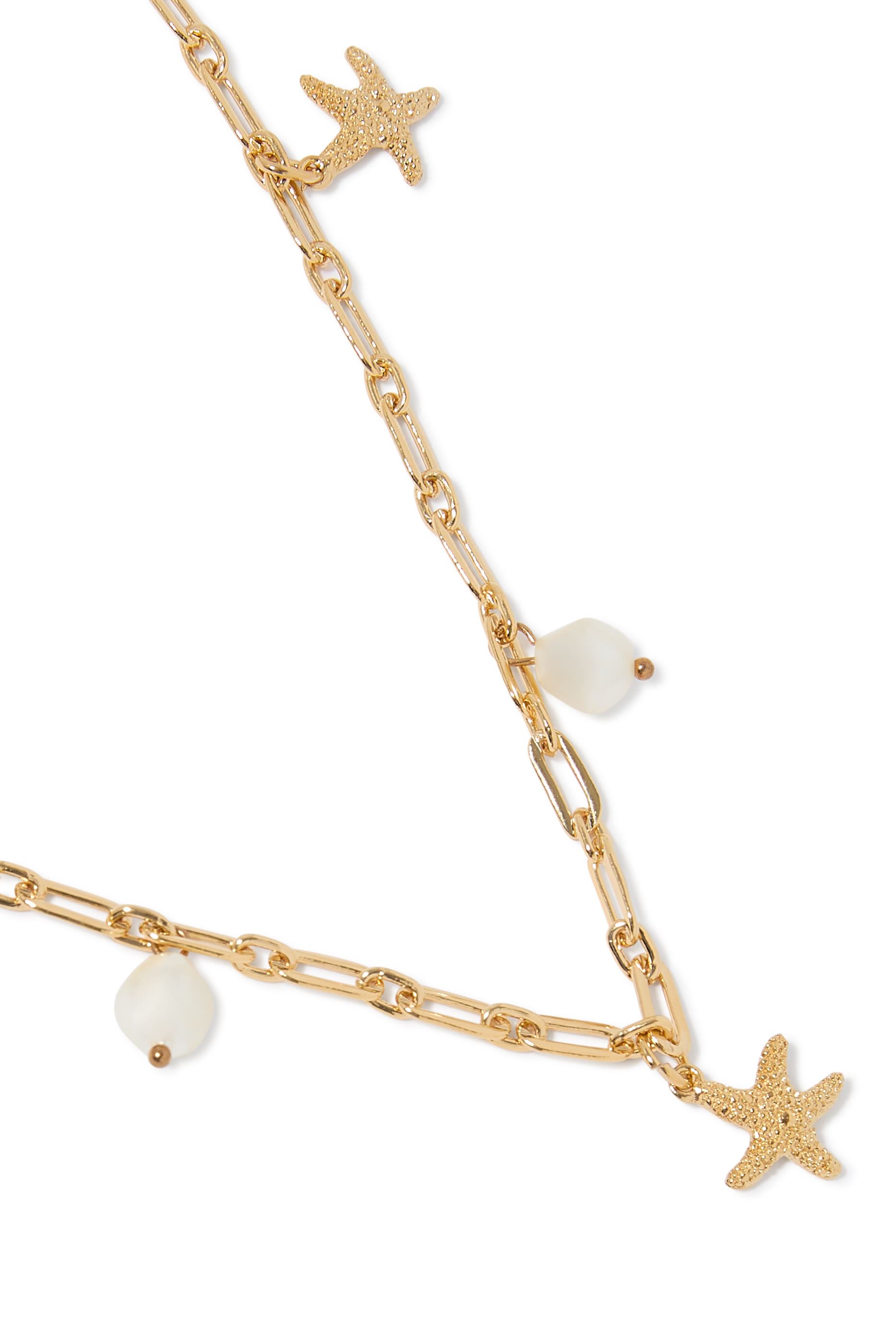 Sea Star Necklace, 18k Gold Plating & Pearls