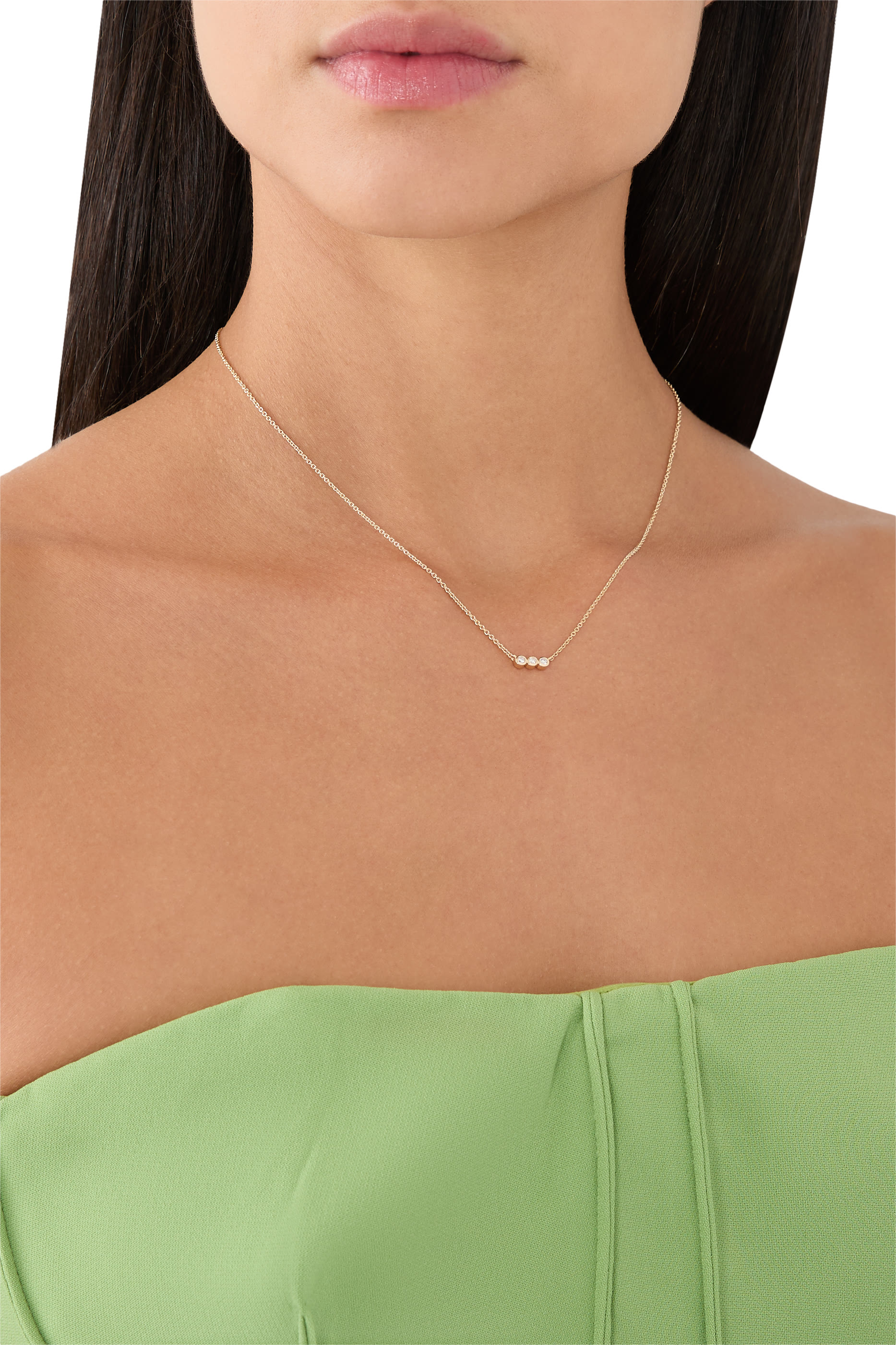 Fine Diamond Solitaire Trio Necklace