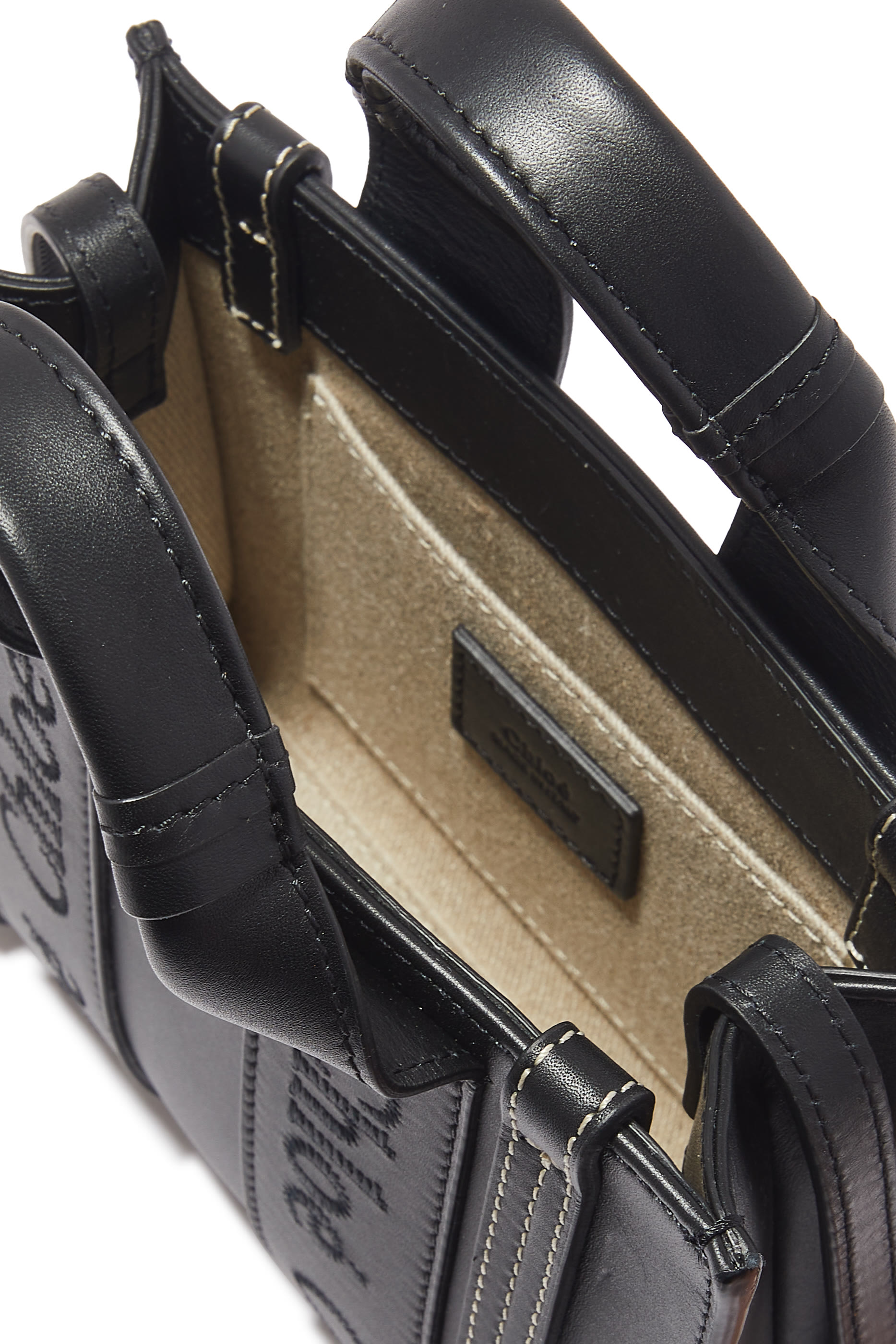 Woody Mini Leather Tote Bag