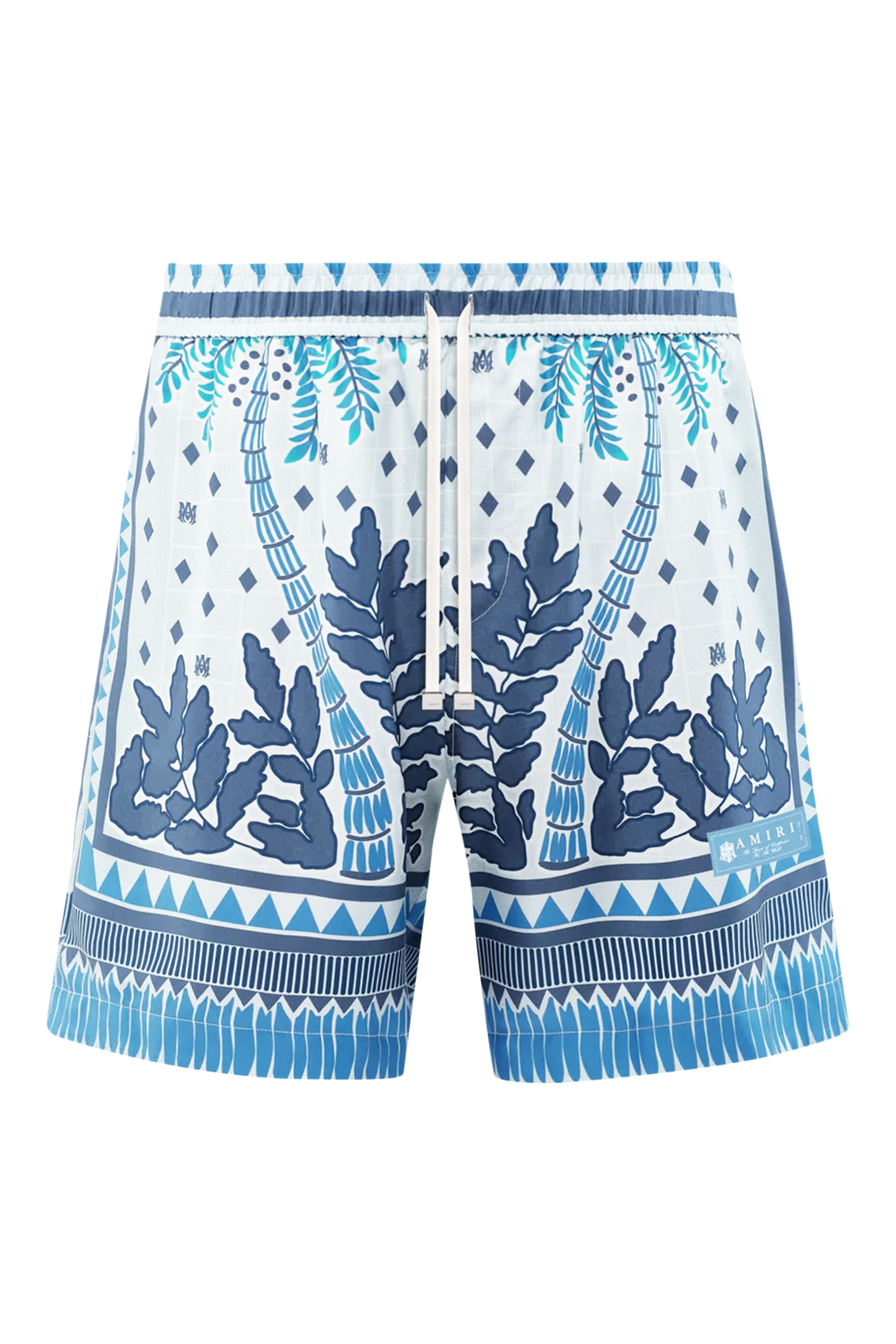 Palm Tree Silk Twill Shorts