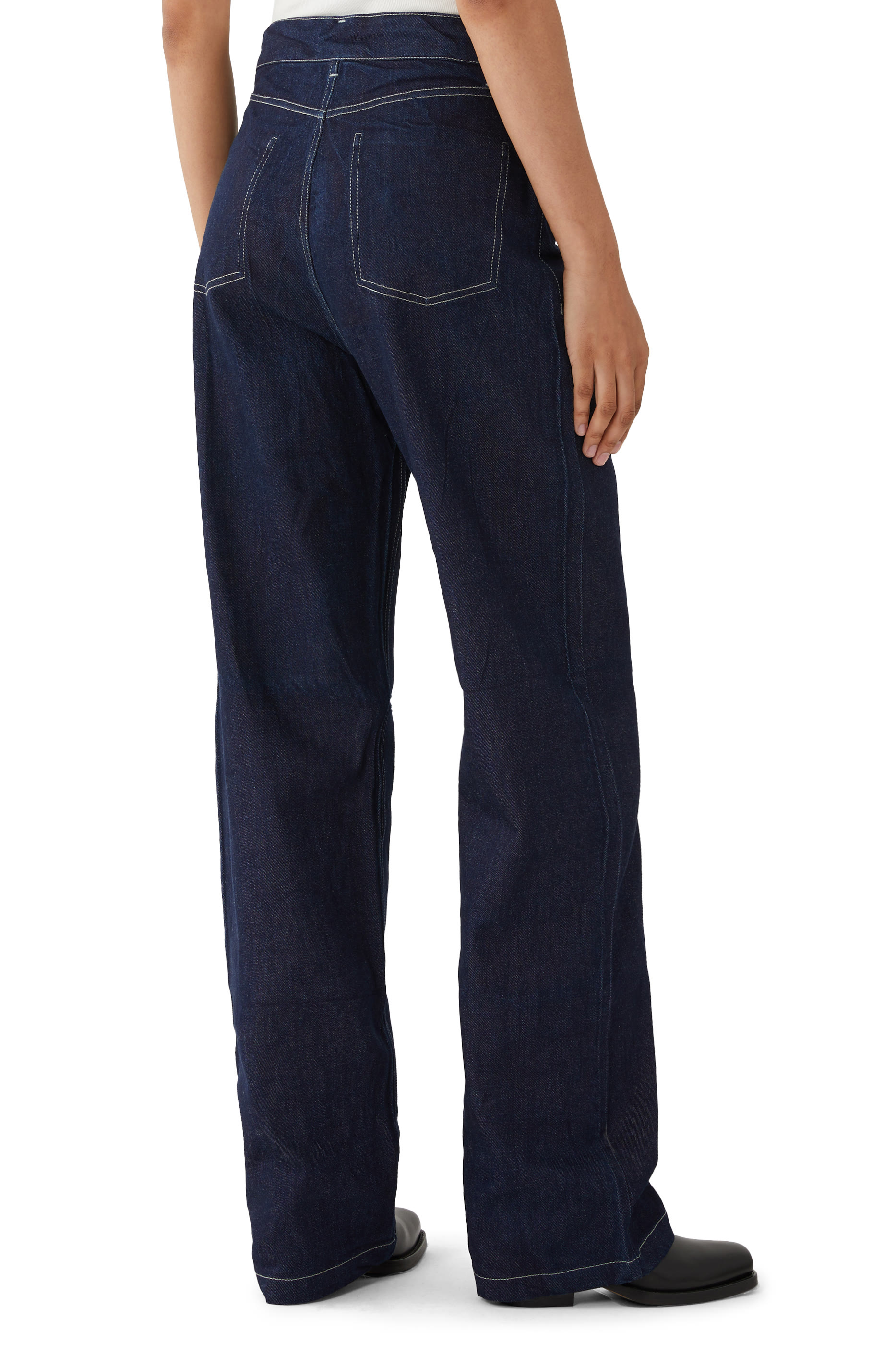 Straight Fit Distressed Denim Pants